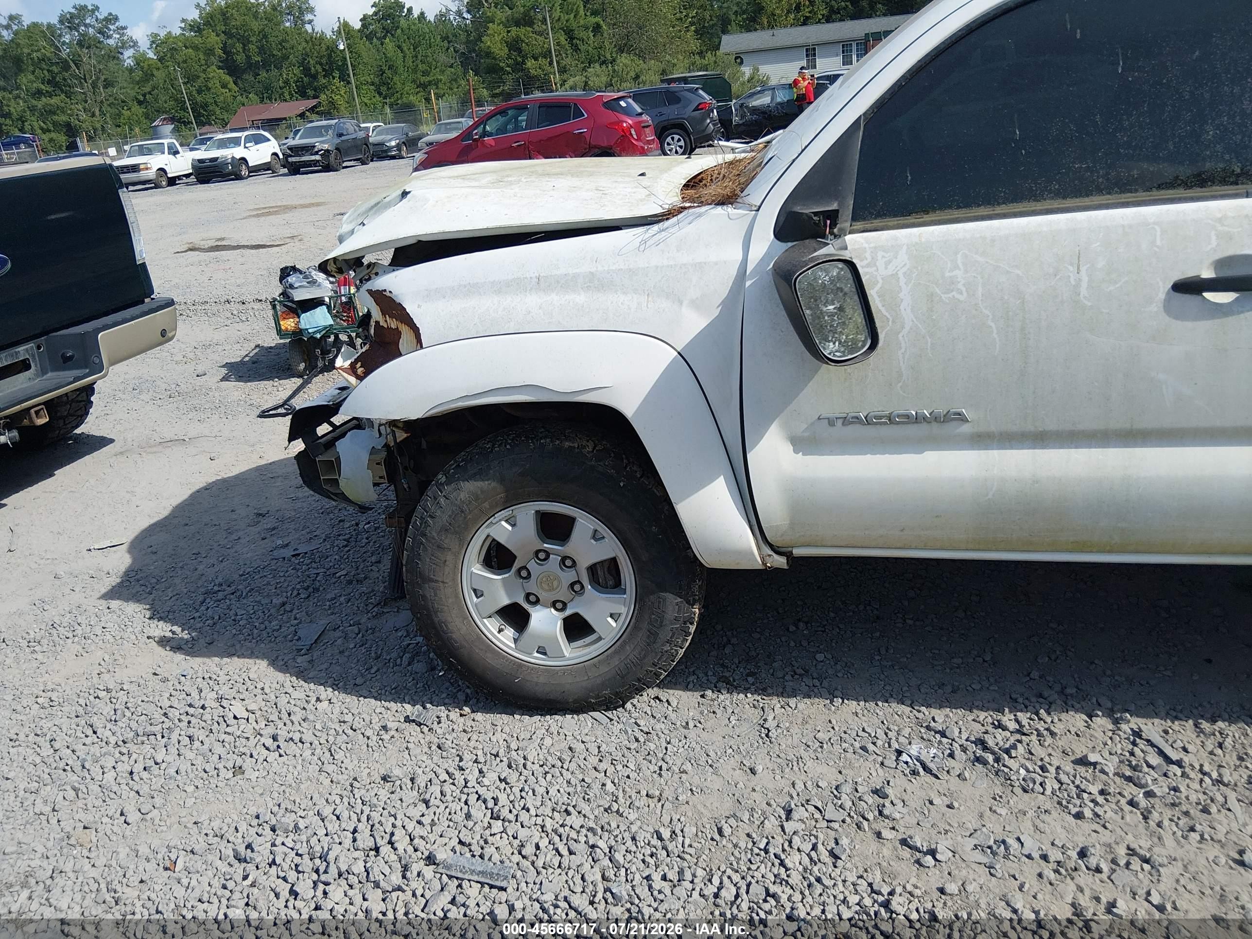 2008 Toyota Tacoma Prerunner V6 White vin: 3TMKU72N58M013768