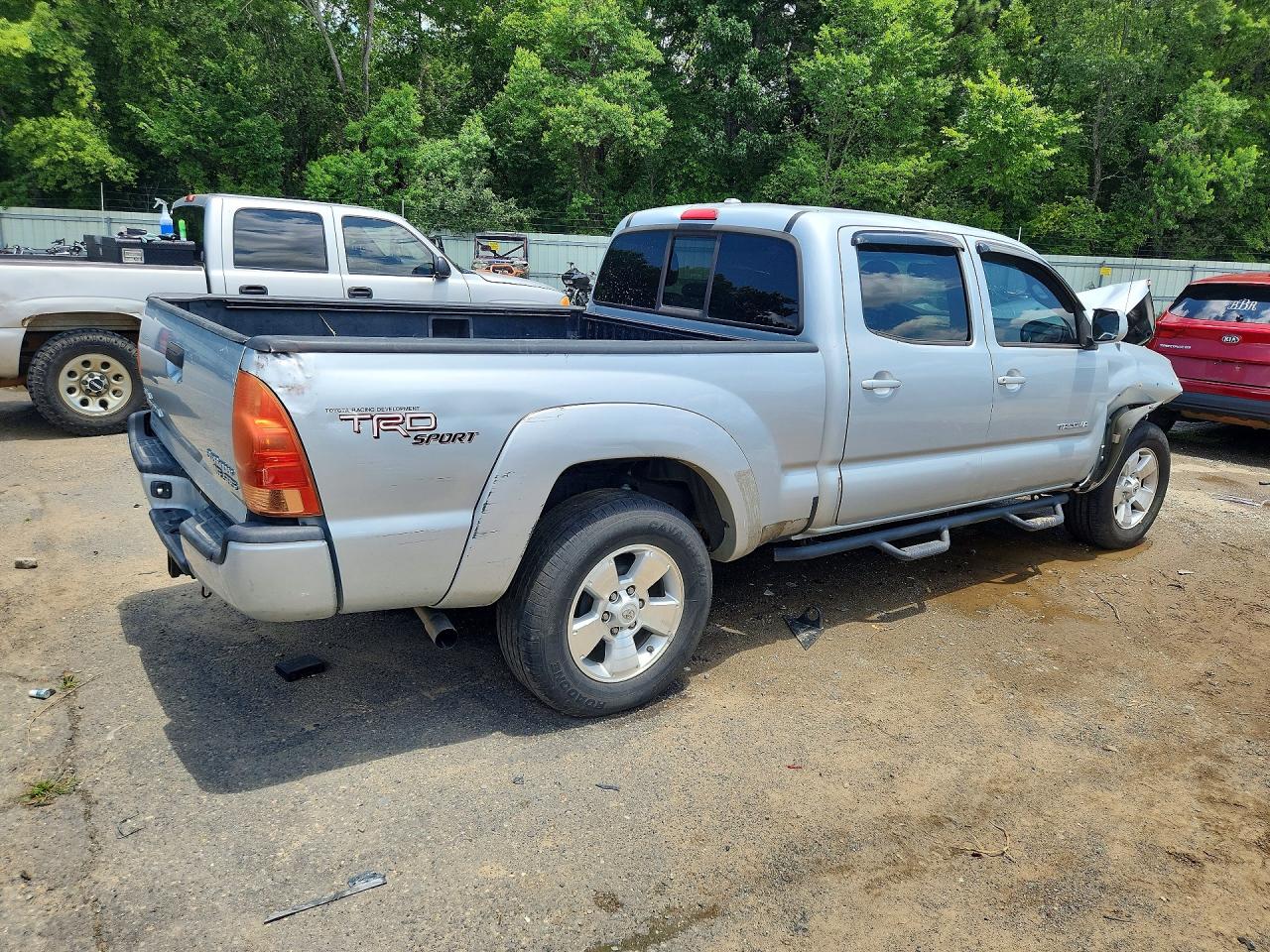 2009 Toyota Tacoma Double Cab Prerunner Long Bed Silver vin: 3TMKU72N59M018096