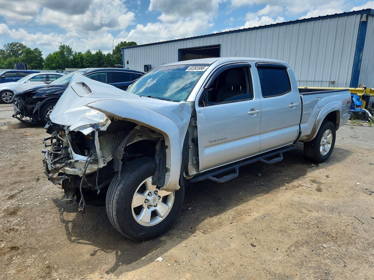 2009 Toyota Tacoma Double Cab Prerunner Long Bed Silver vin: 3TMKU72N59M018096