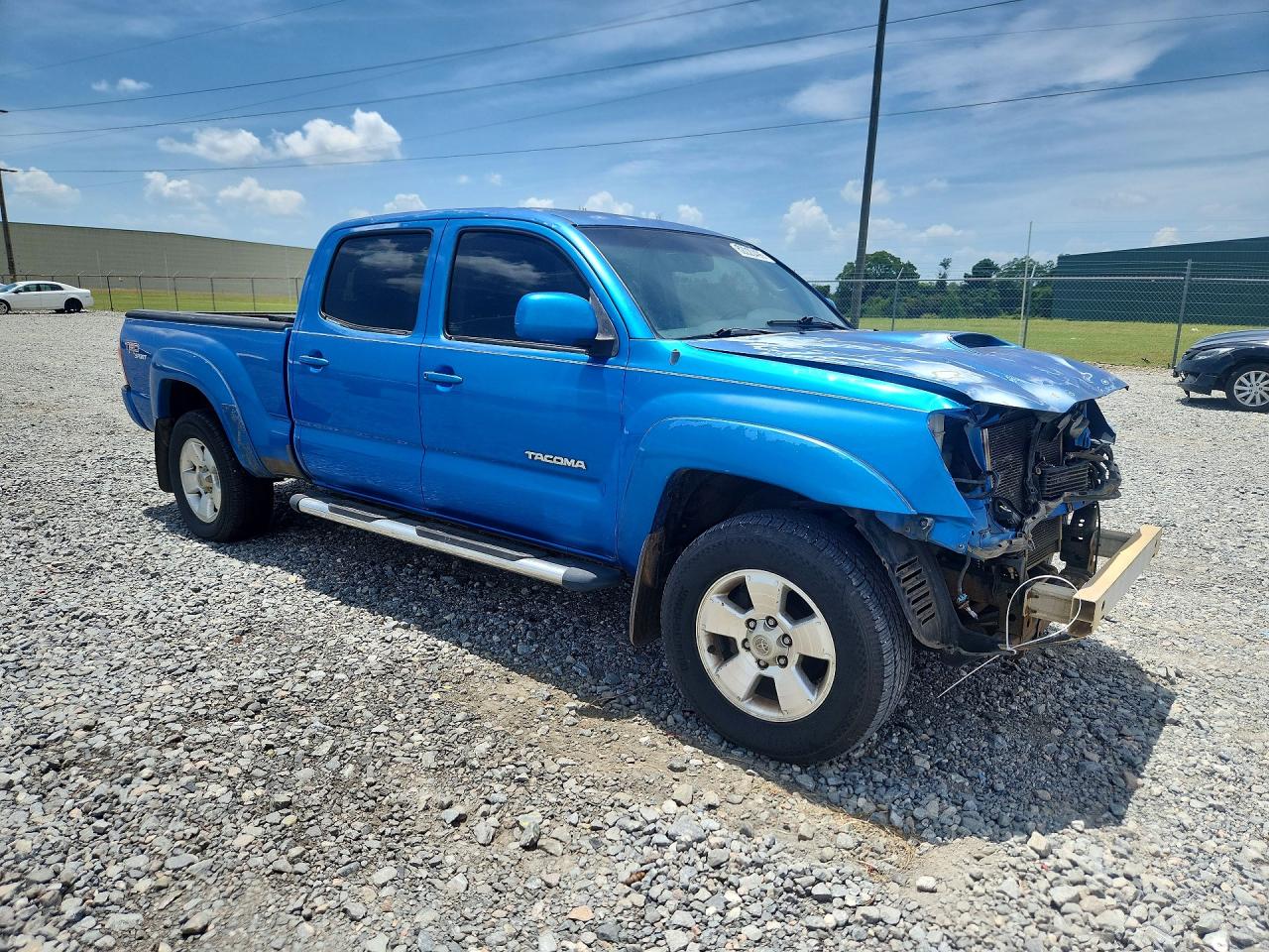 2007 Toyota Tacoma Double Cab Prerunner Long Bed Blue vin: 3TMKU72N67M010893