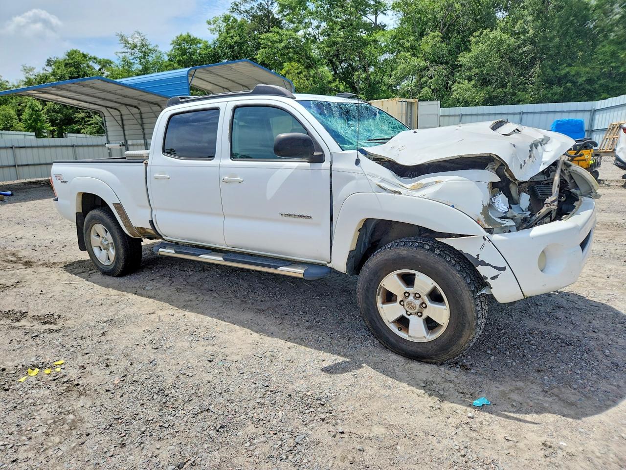 2008 Toyota Tacoma Double Cab Prerunner Long Bed White vin: 3TMKU72N88M013845