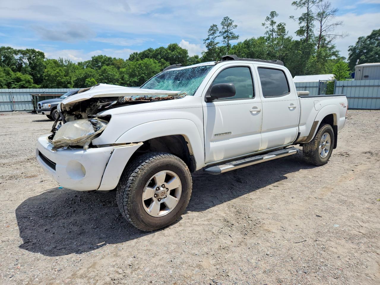 2008 Toyota Tacoma Double Cab Prerunner Long Bed White vin: 3TMKU72N88M013845