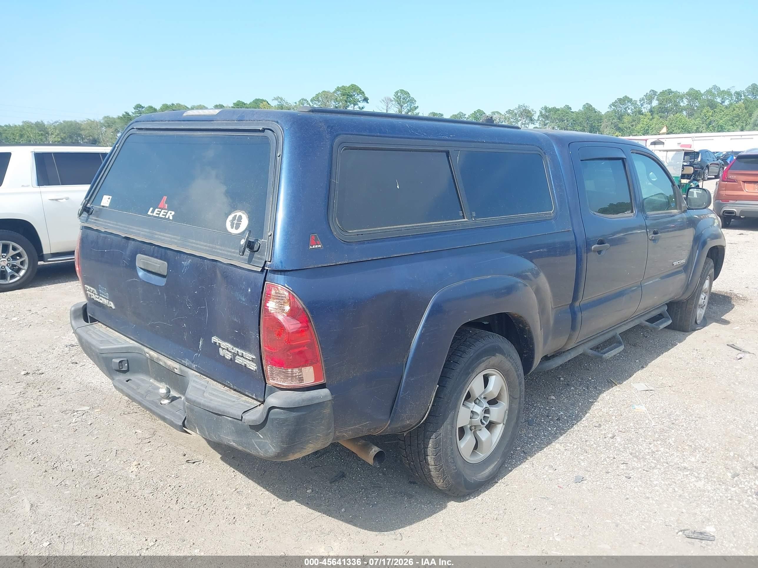 2005 Toyota Tacoma Dbl Cab Prerunner Lng Bed Blue vin: 3TMKU72NX5M003149