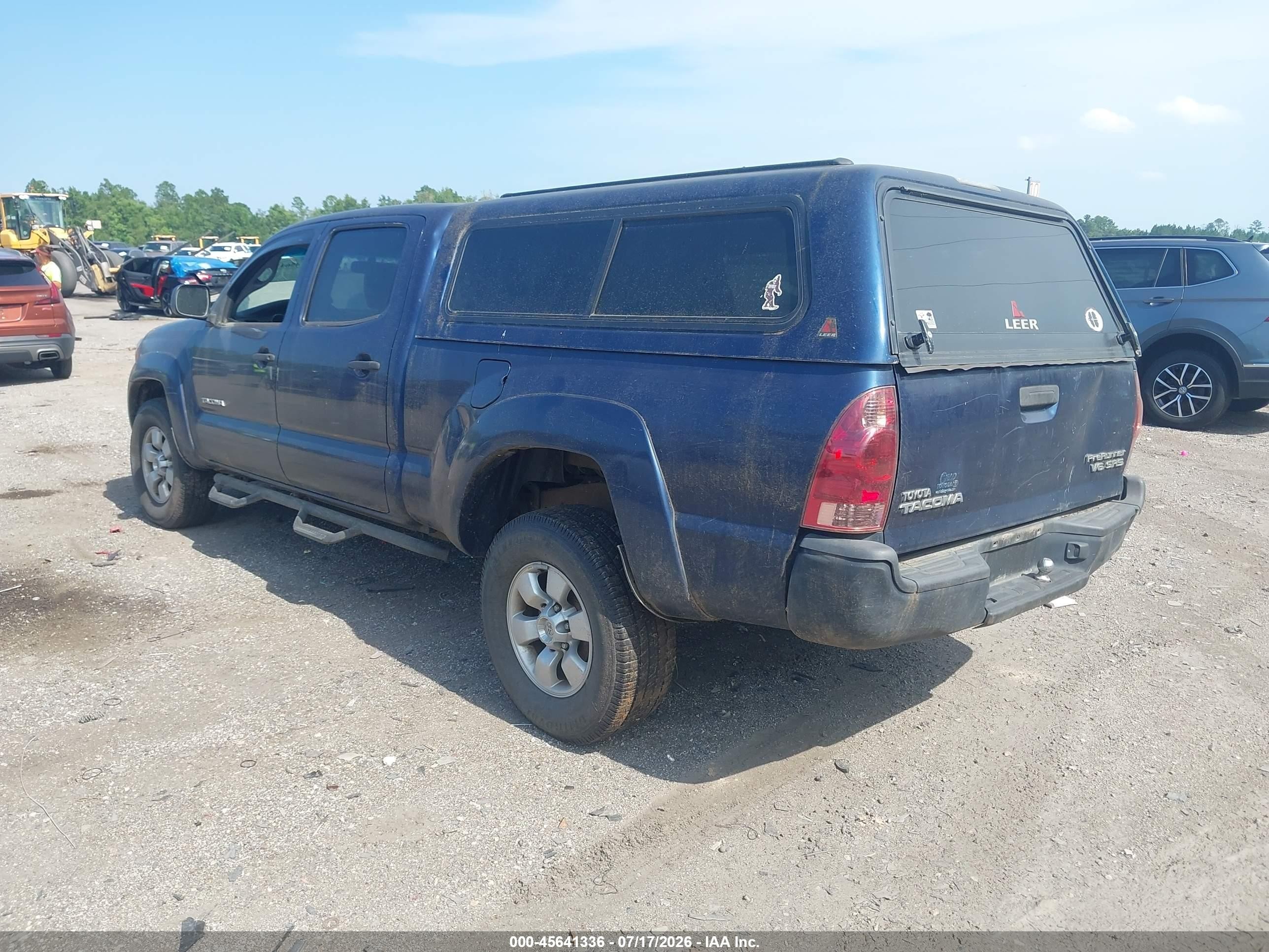2005 Toyota Tacoma Dbl Cab Prerunner Lng Bed Blue vin: 3TMKU72NX5M003149