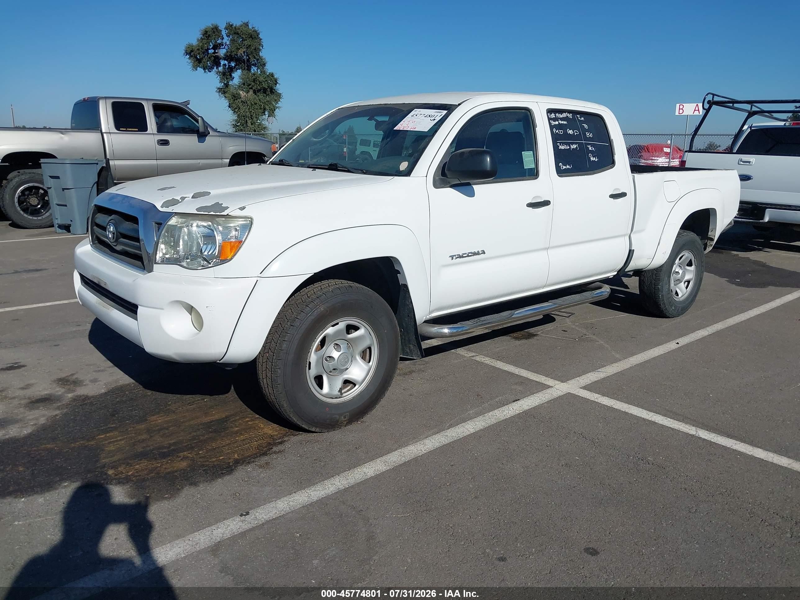 2006 Toyota Tacoma Prerunner V6 White vin: 3TMKU72NX6M005677