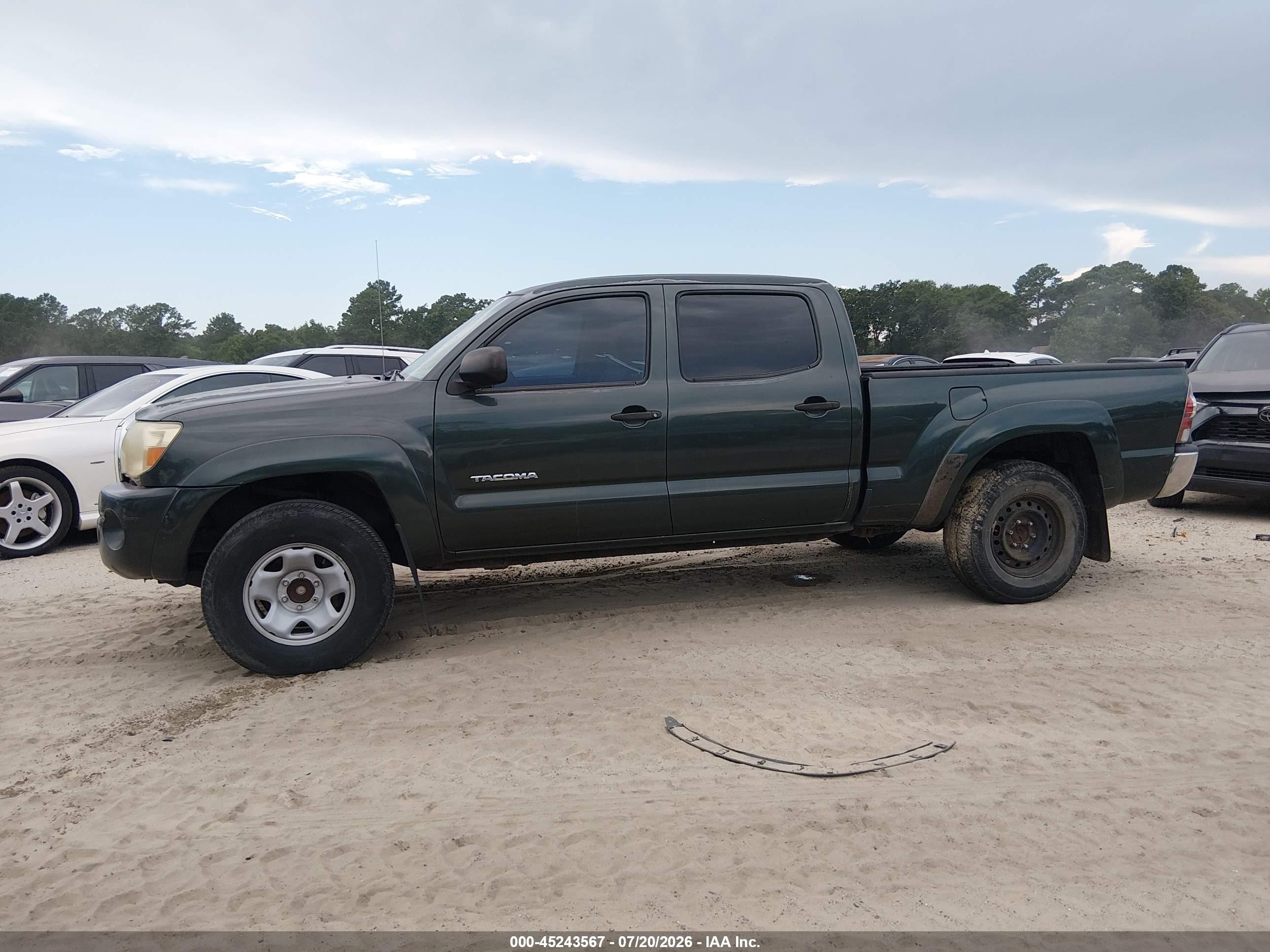 2009 Toyota Tacoma Prerunner V6 Зеленый vin: 3TMKU72NX9M018837