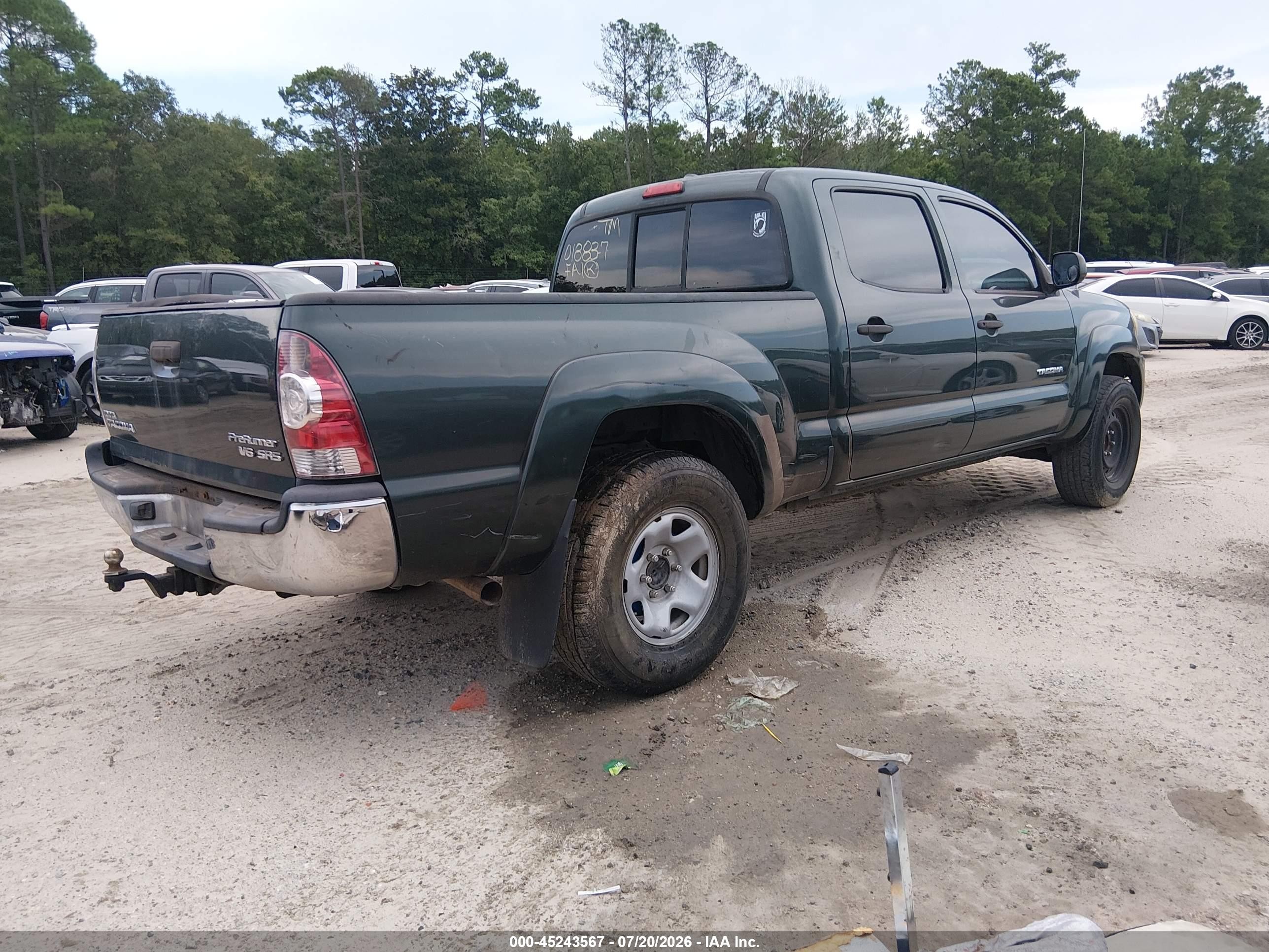 2009 Toyota Tacoma Prerunner V6 Зеленый vin: 3TMKU72NX9M018837