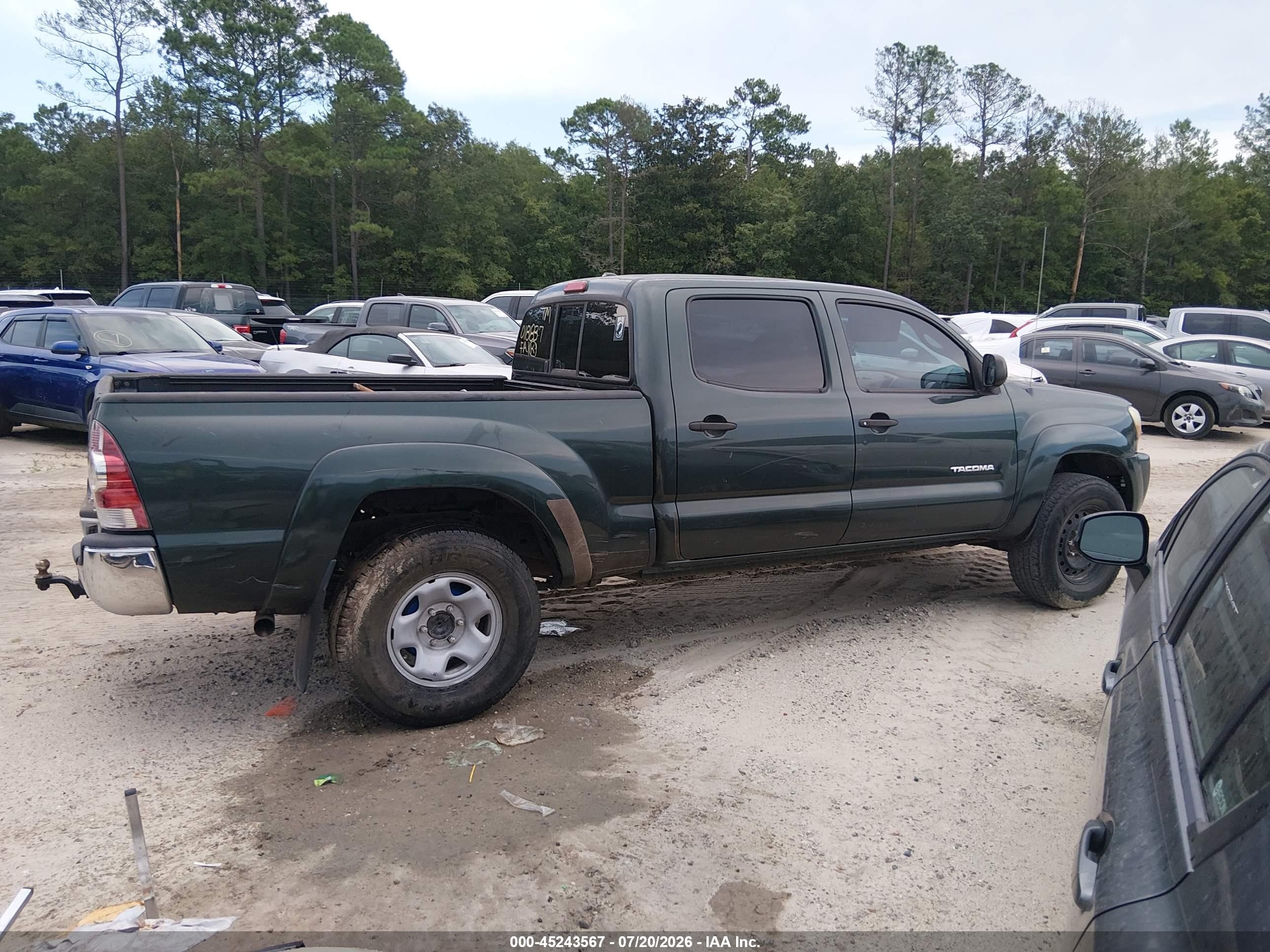 2009 Toyota Tacoma Prerunner V6 Зеленый vin: 3TMKU72NX9M018837