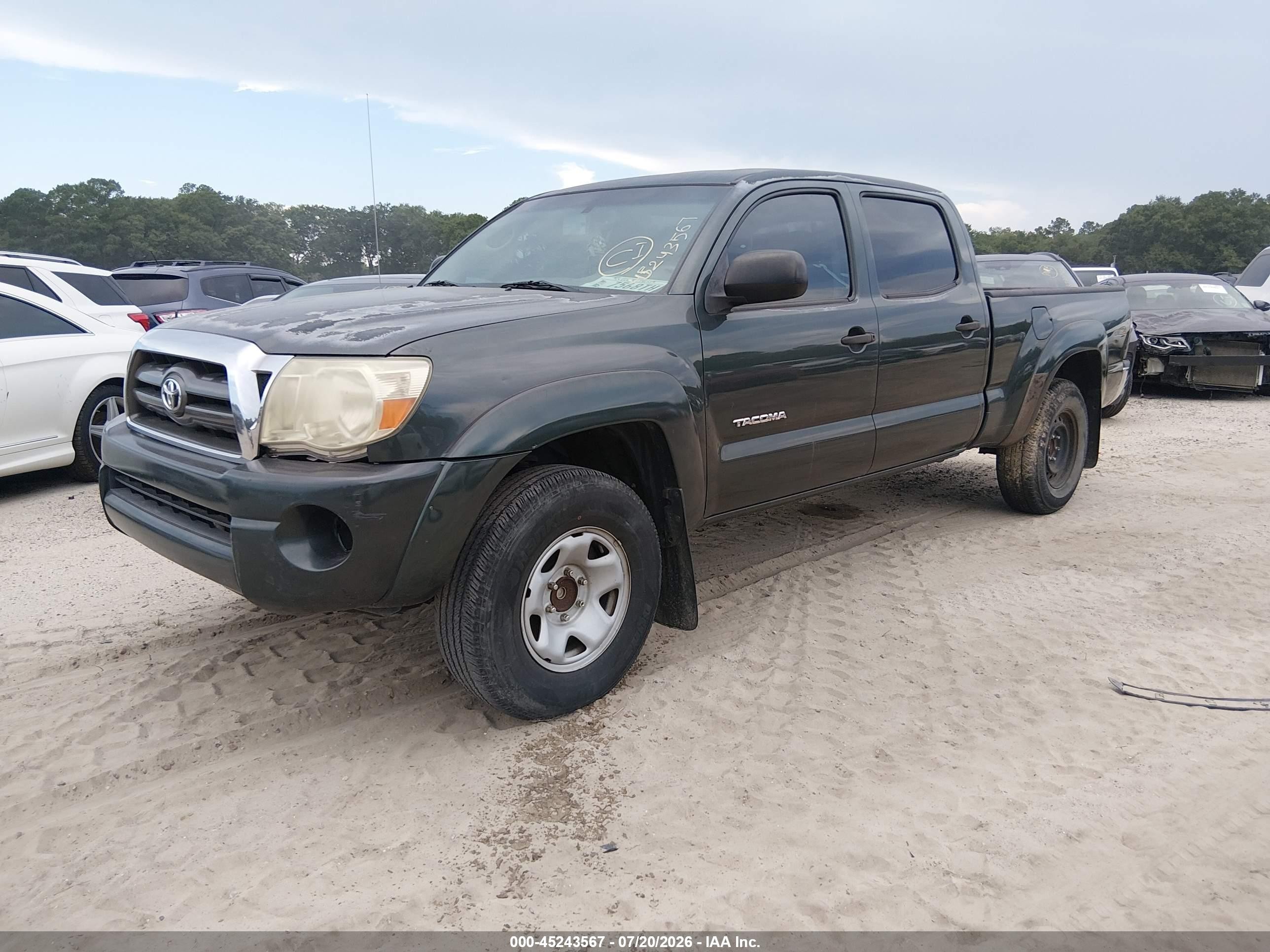 2009 Toyota Tacoma Prerunner V6 Зеленый vin: 3TMKU72NX9M018837