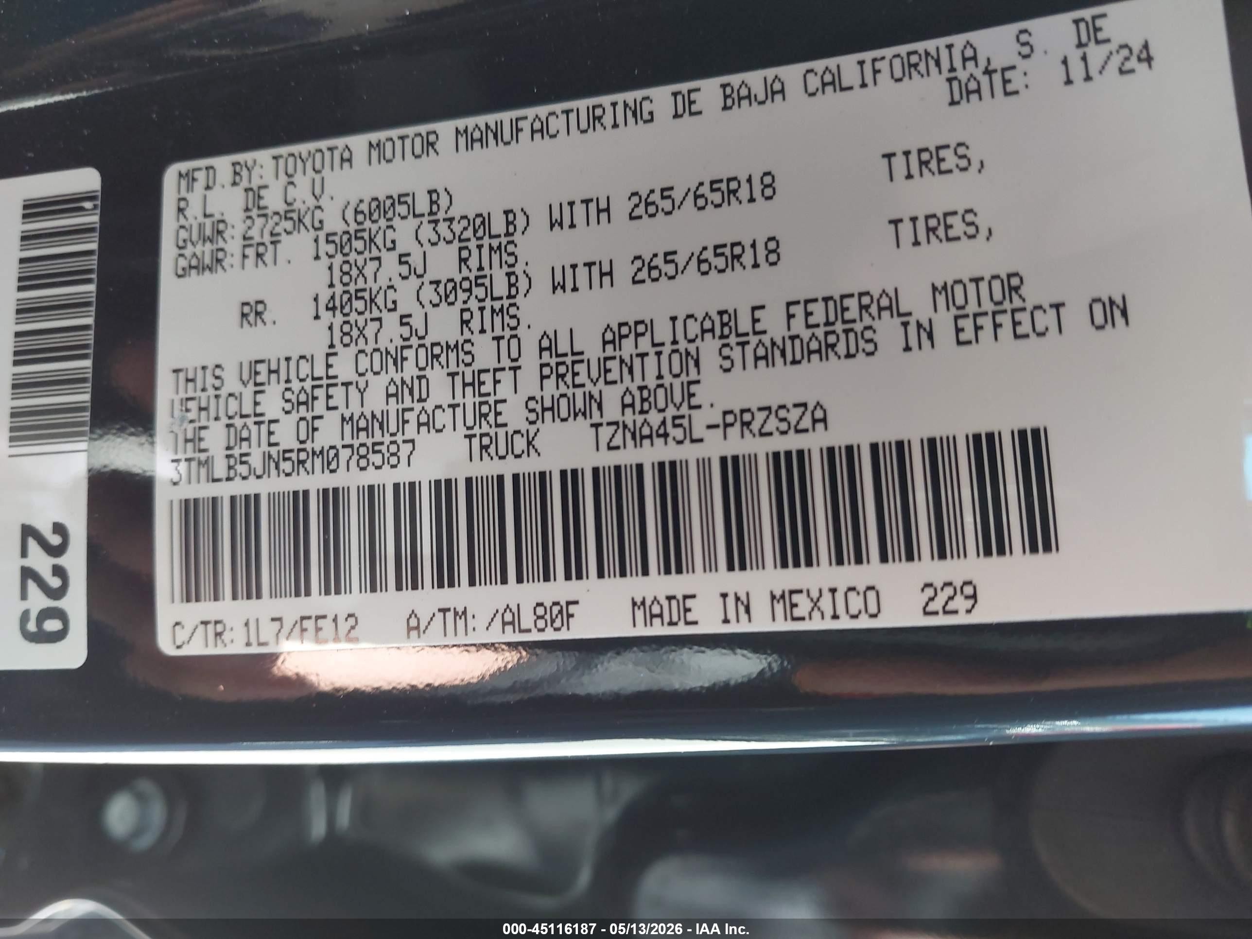 2024 Toyota Tacoma Trd Sport Серый vin: 3TMLB5JN5RM078587