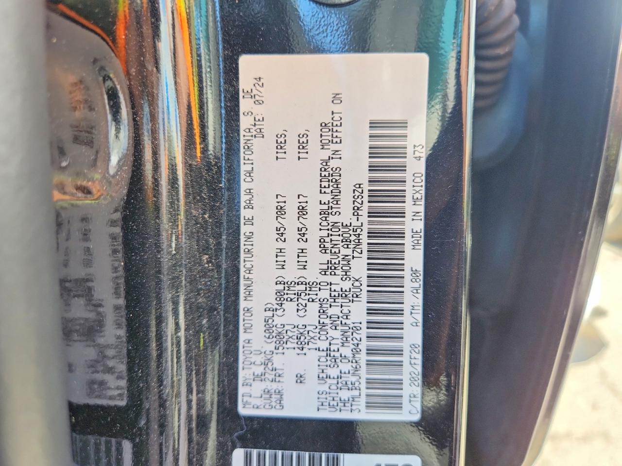 2024 Toyota Tacoma Sr5 Gray vin: 3TMLB5JN6RM042701