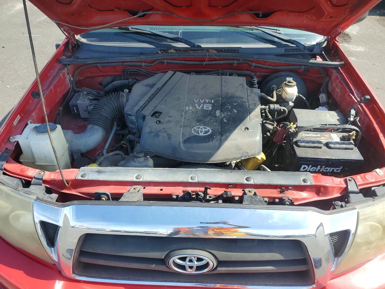 2008 Toyota Tacoma V6 Red vin: 3TMLU42N08M014636