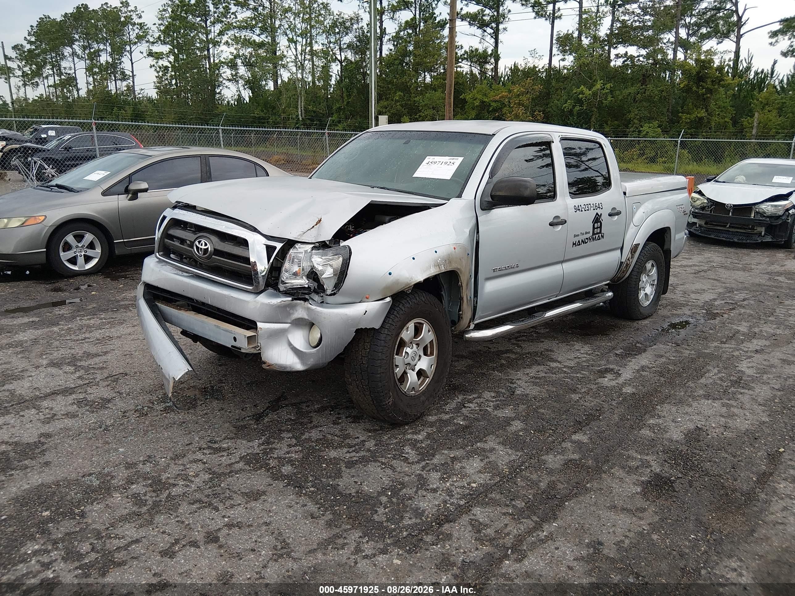 2009 Toyota Tacoma Base V6 Серебряный vin: 3TMLU42N09M037965