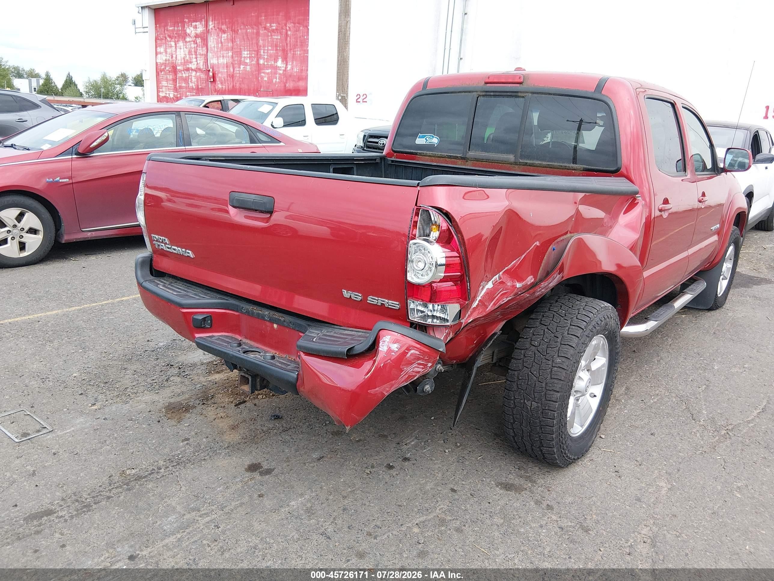 2009 Toyota Tacoma Base V6 Красный vin: 3TMLU42N19M034377