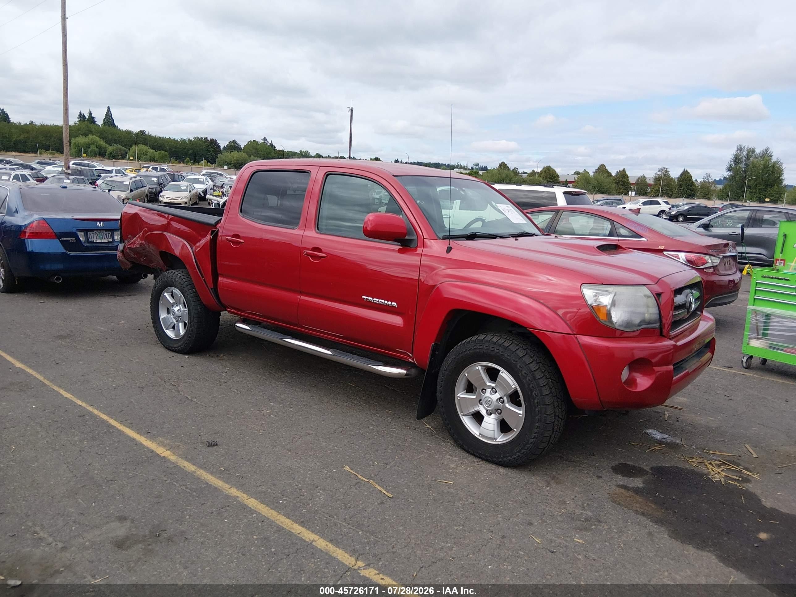 2009 Toyota Tacoma Base V6 Красный vin: 3TMLU42N19M034377