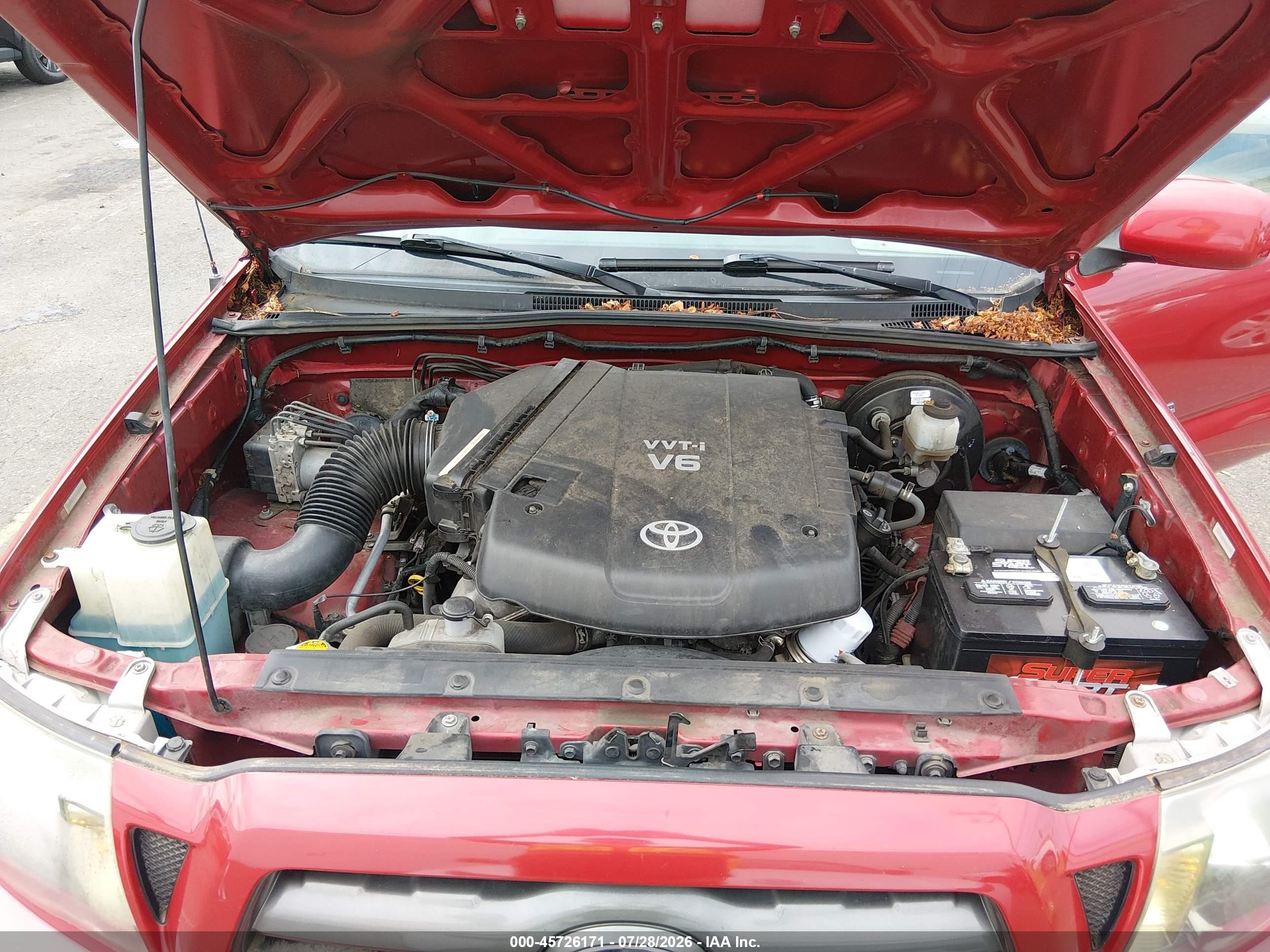 2009 Toyota Tacoma Base V6 Красный vin: 3TMLU42N19M034377