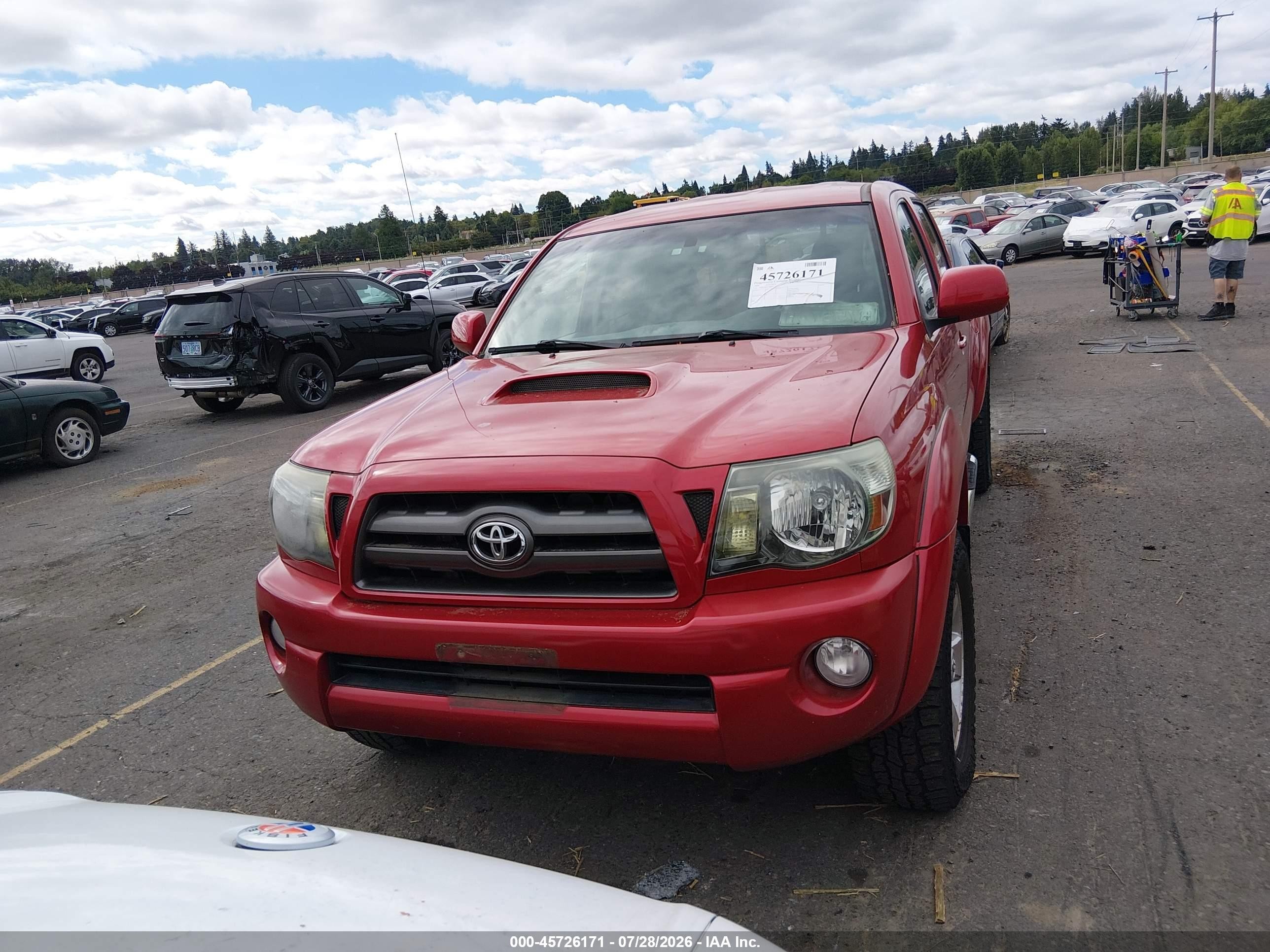 2009 Toyota Tacoma Base V6 Красный vin: 3TMLU42N19M034377