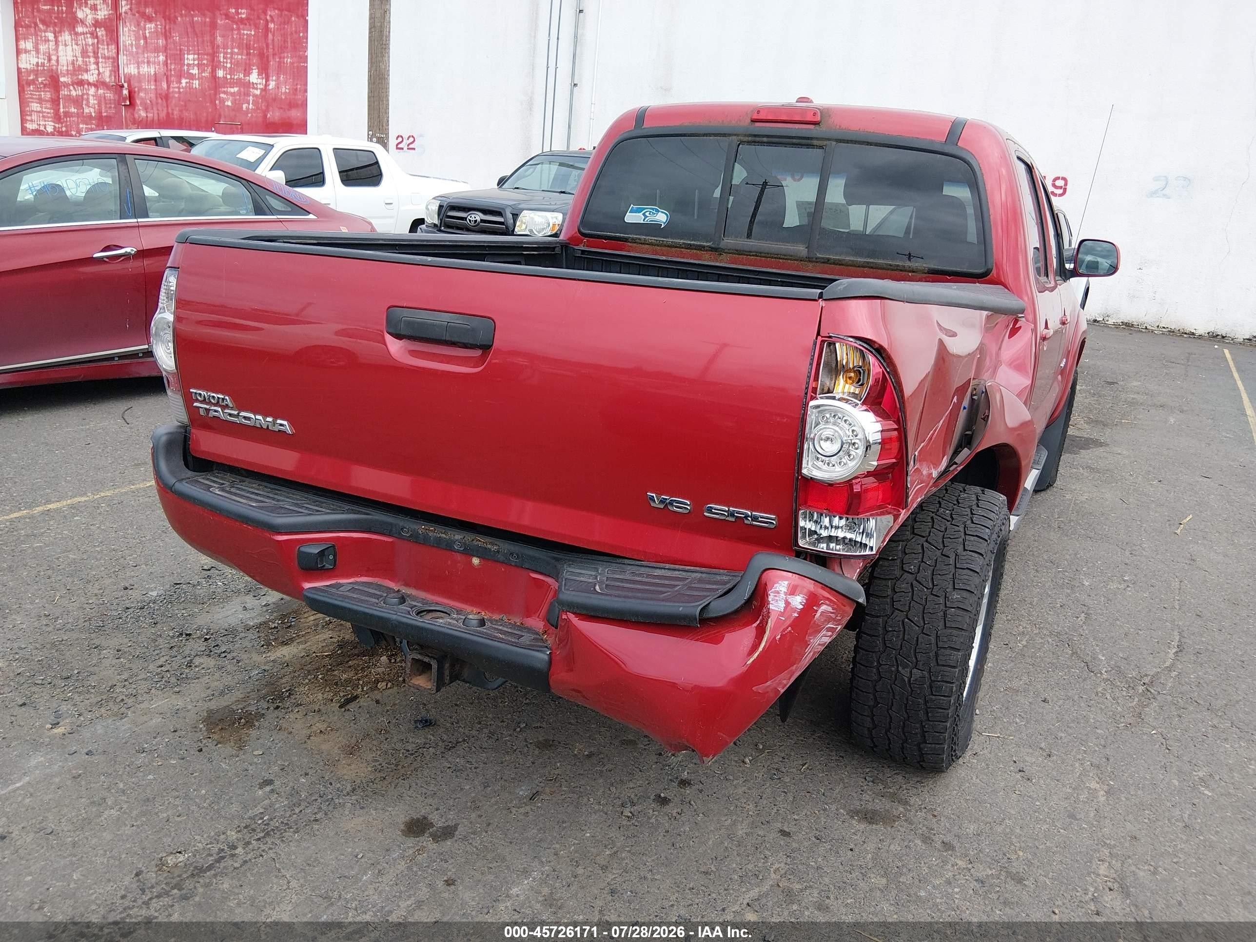2009 Toyota Tacoma Base V6 Красный vin: 3TMLU42N19M034377