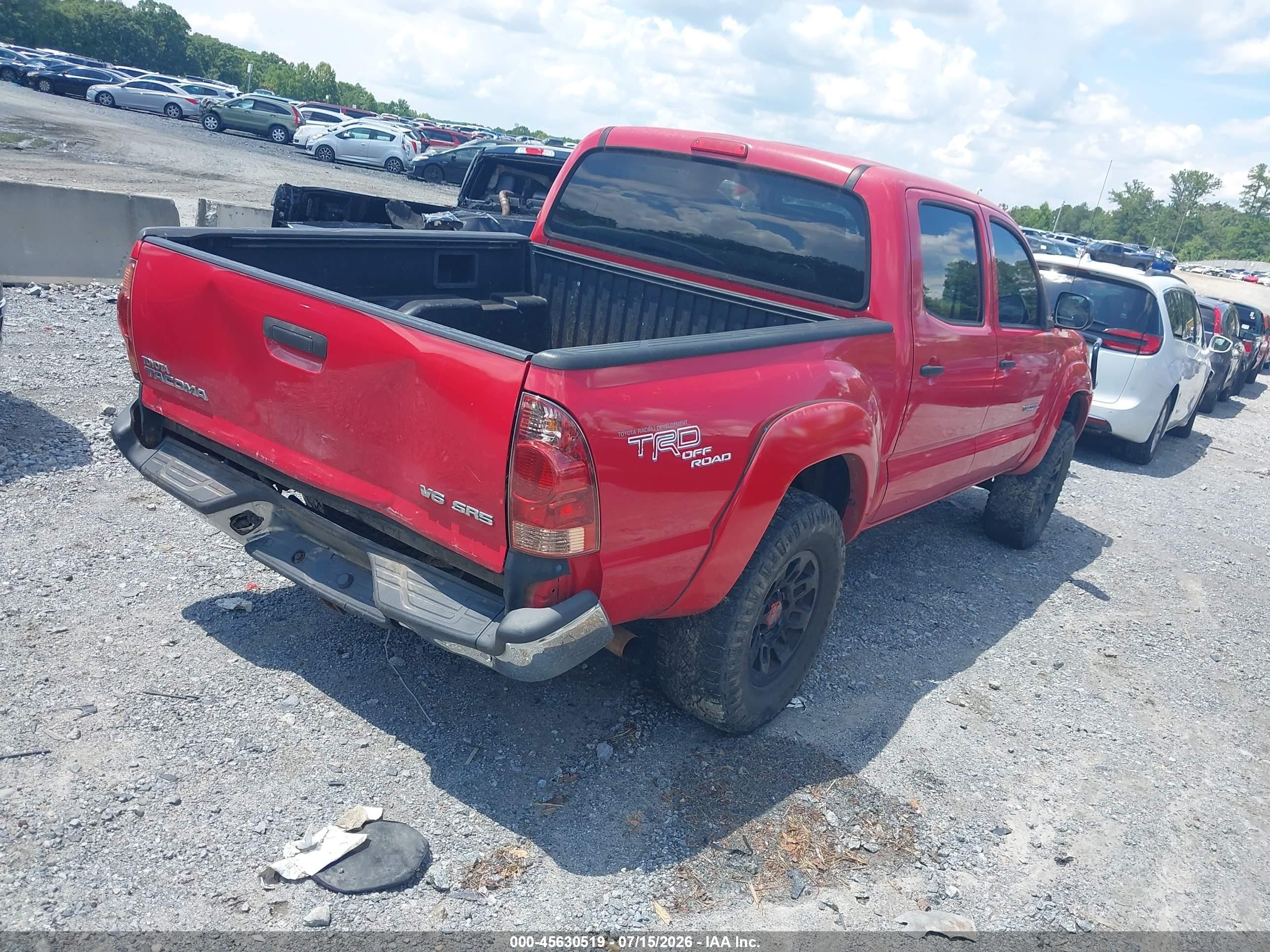 2008 Toyota Tacoma Base V6 Red vin: 3TMLU42N58M018939