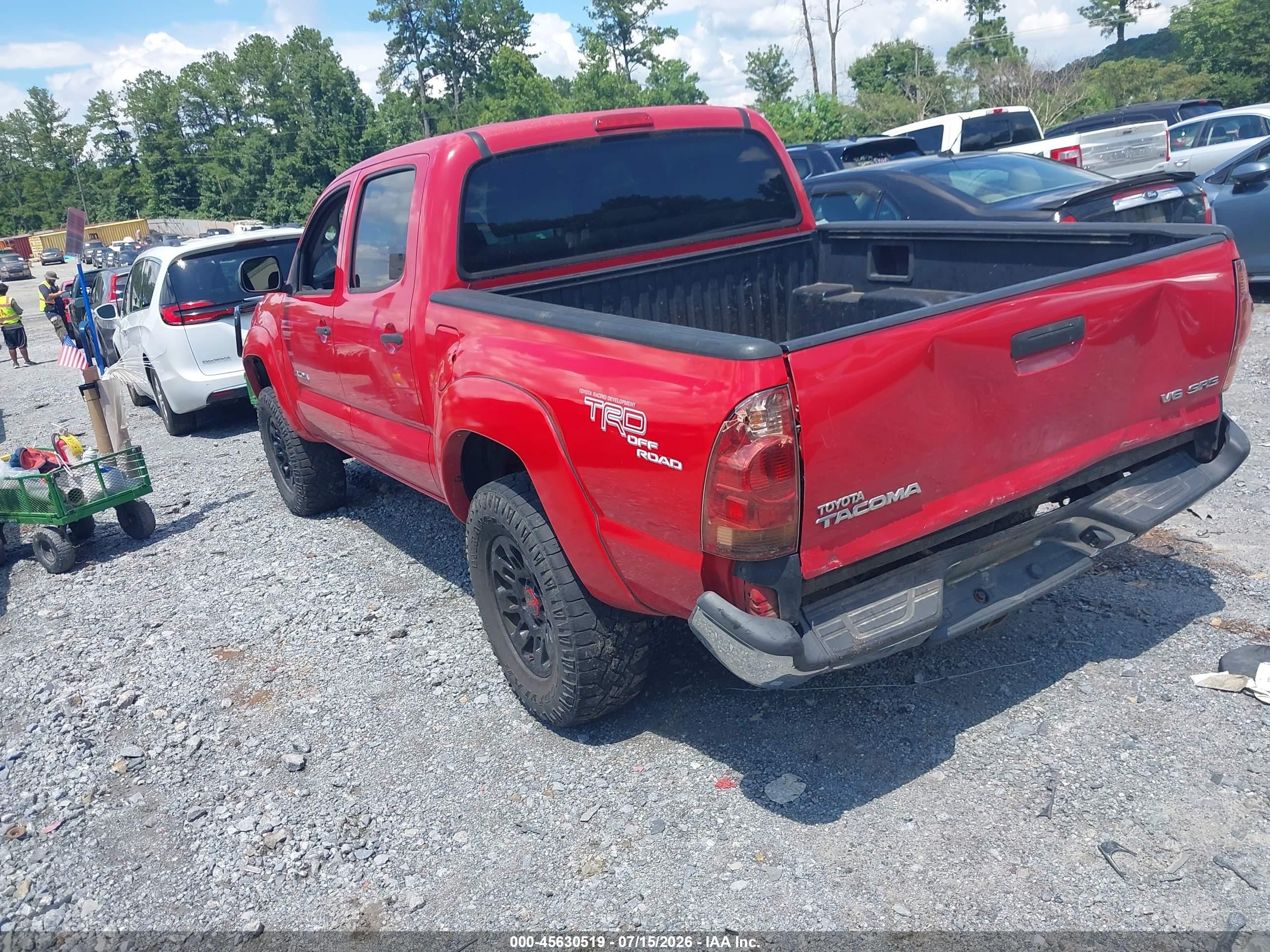 2008 Toyota Tacoma Base V6 Red vin: 3TMLU42N58M018939