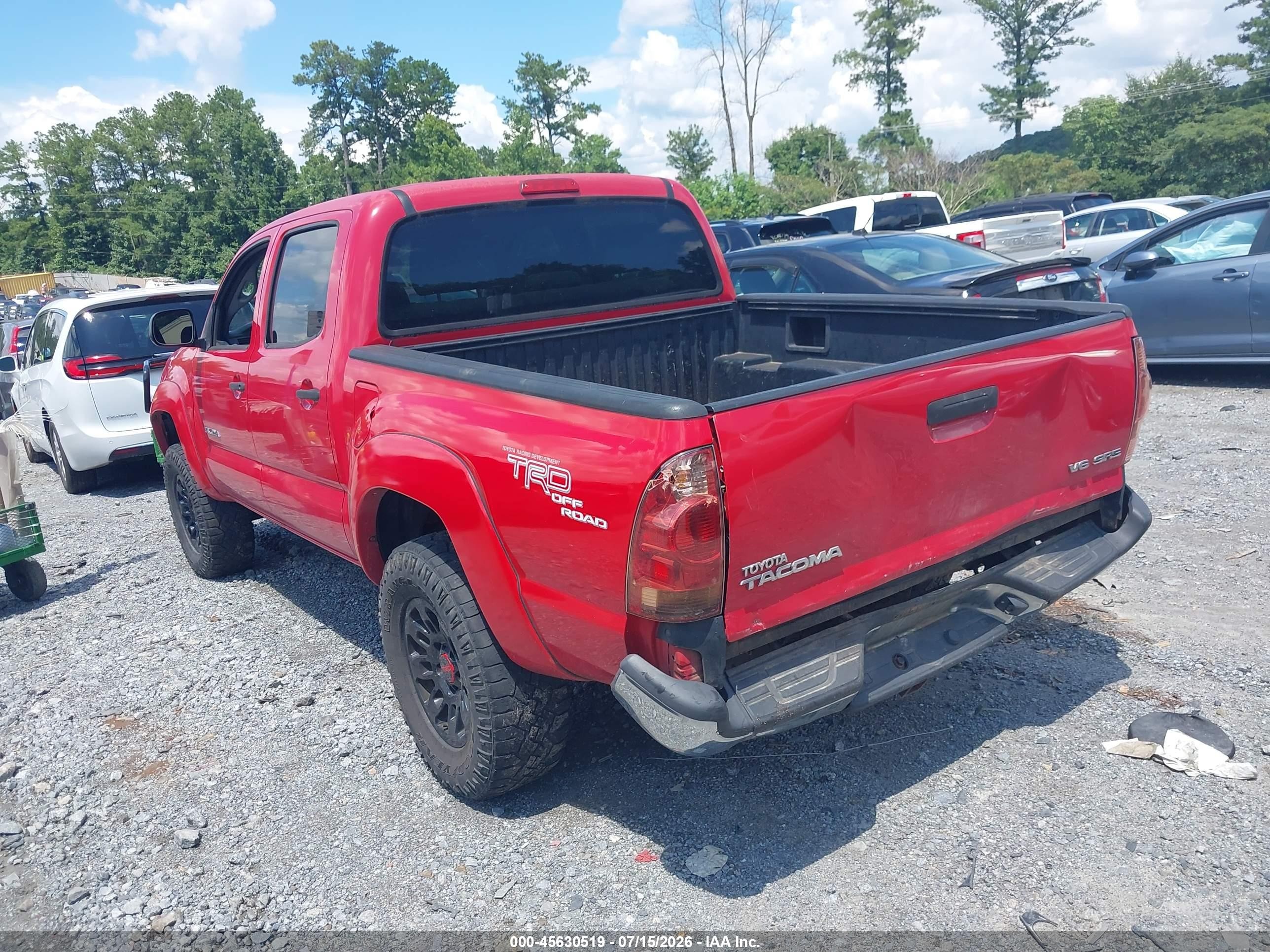 2008 Toyota Tacoma Base V6 Red vin: 3TMLU42N58M018939