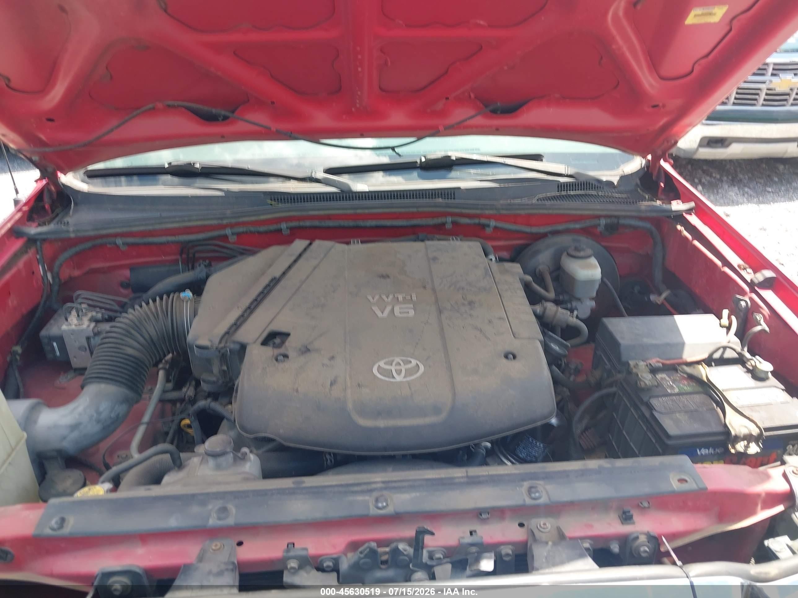2008 Toyota Tacoma Base V6 Red vin: 3TMLU42N58M018939