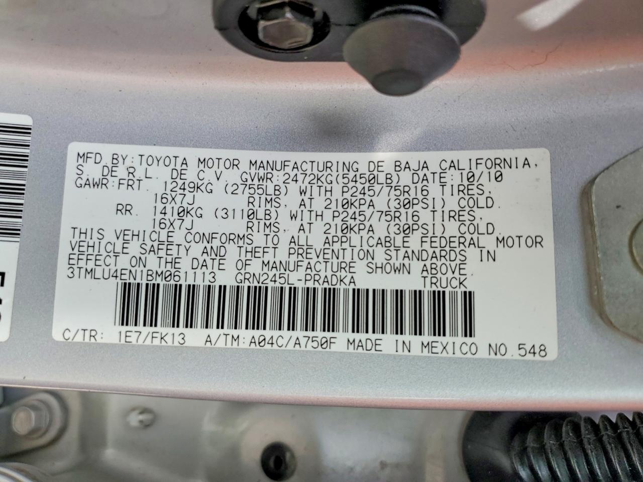 2011 Toyota Tacoma Double Cab Silver vin: 3TMLU4EN1BM061113