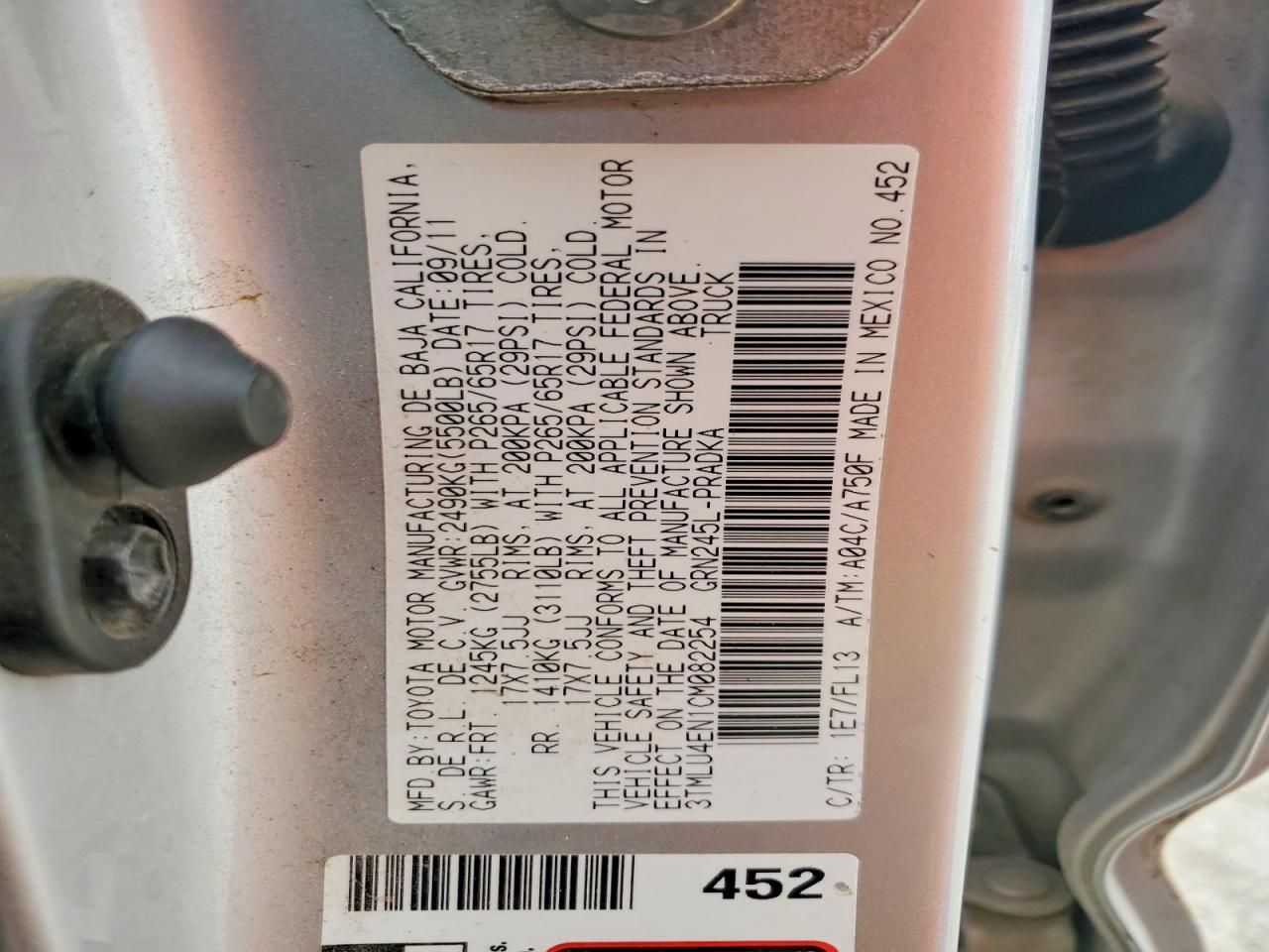 2012 Toyota Tacoma Double Cab Серебряный vin: 3TMLU4EN1CM082254