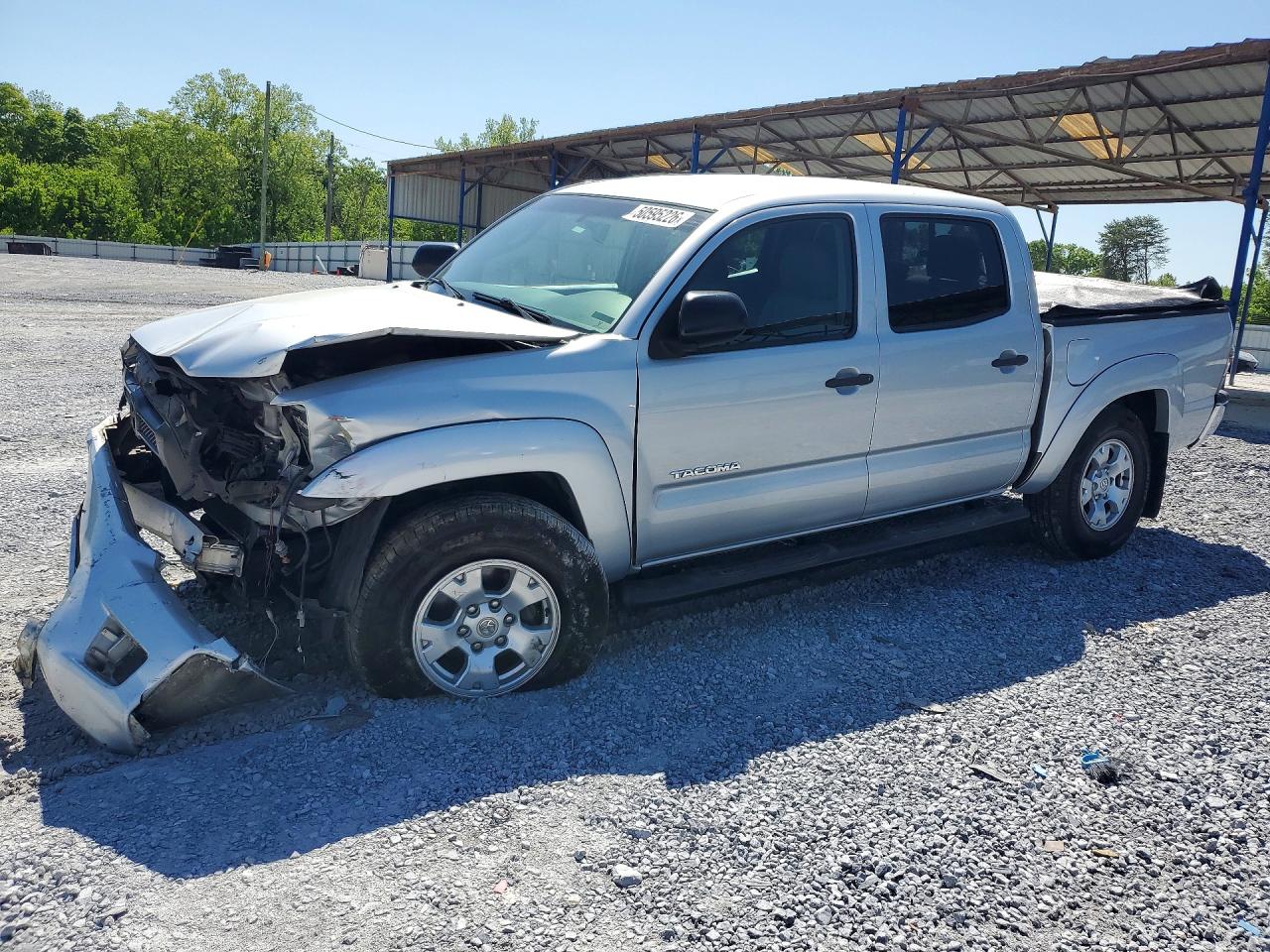 2013 Toyota Tacoma Double Cab Серебряный vin: 3TMLU4EN2DM105705