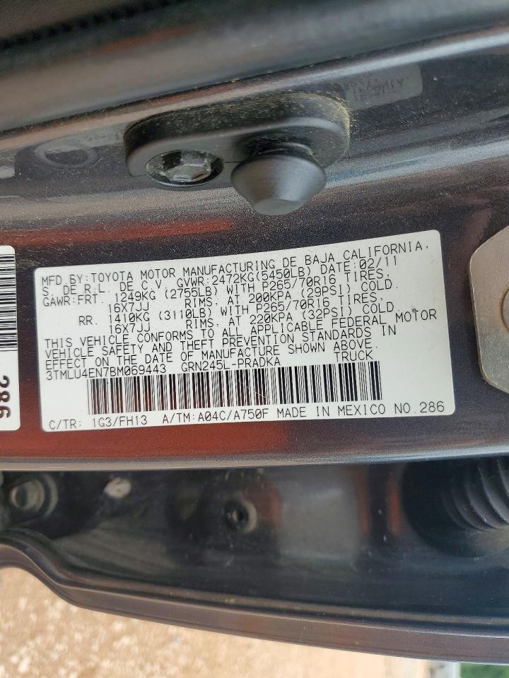 2011 Toyota Tacoma V6 Gray vin: 3TMLU4EN7BM069443