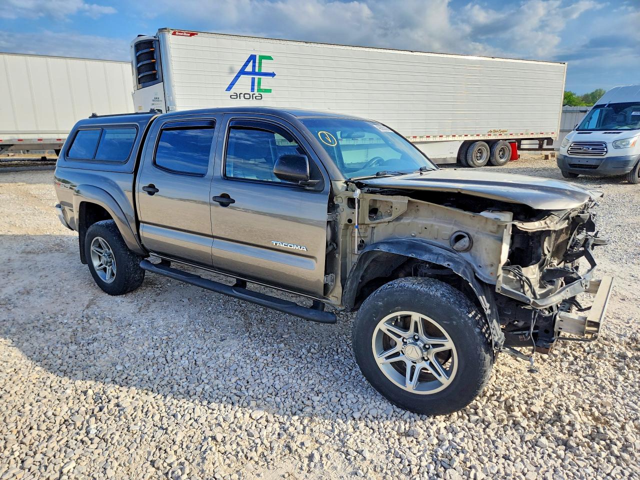 2014 Toyota Tacoma Double Cab Gray vin: 3TMLU4EN7EM137664
