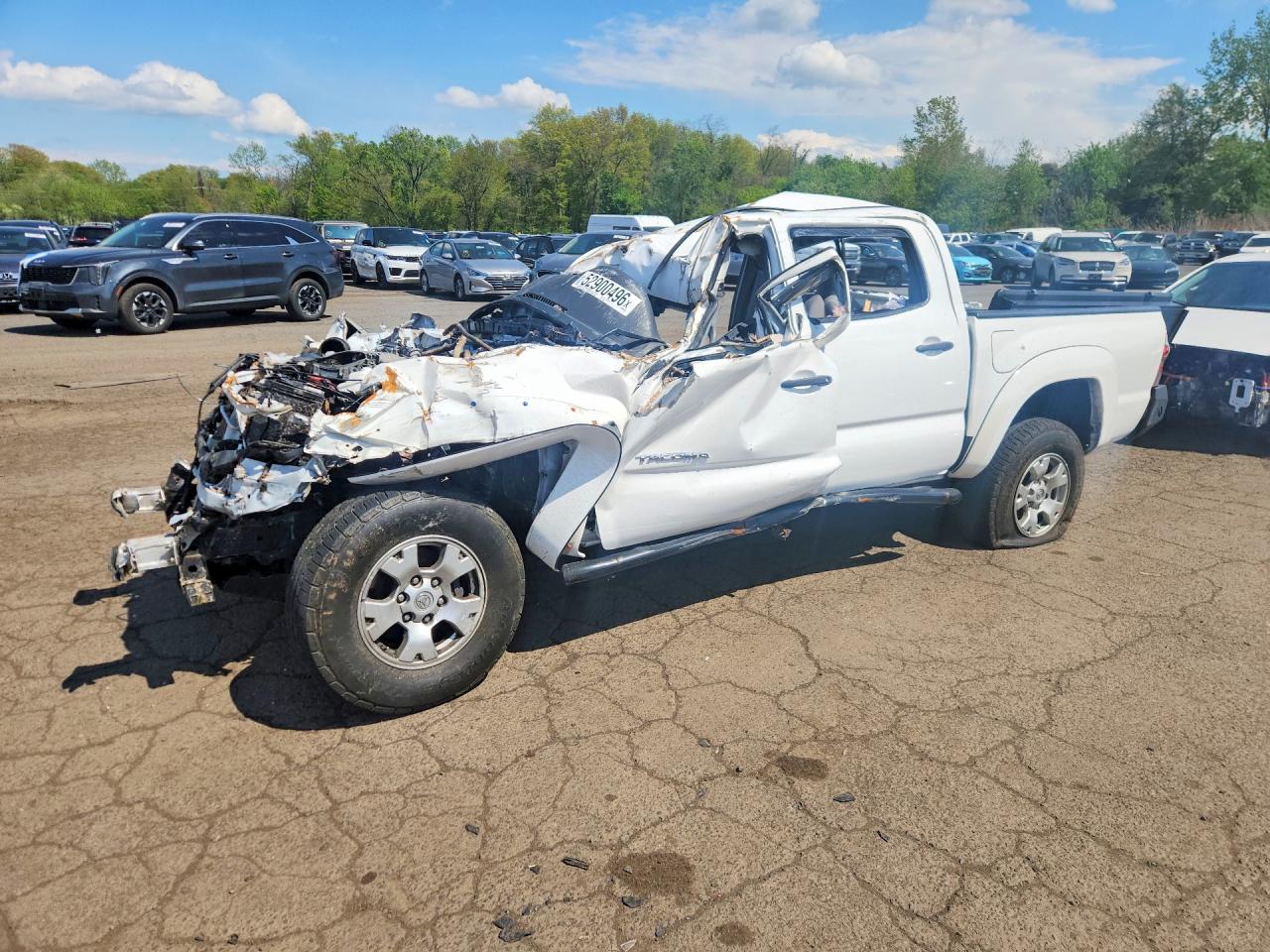 2014 Toyota Tacoma Double Cab White vin: 3TMLU4EN7EM139656