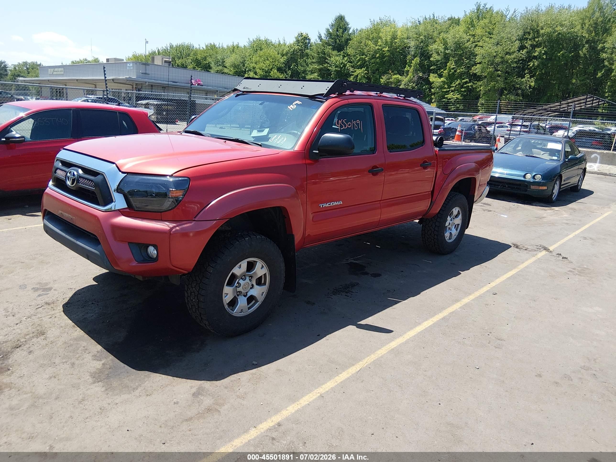 2013 Toyota Tacoma Base V6 Red vin: 3TMLU4EN8DM126459
