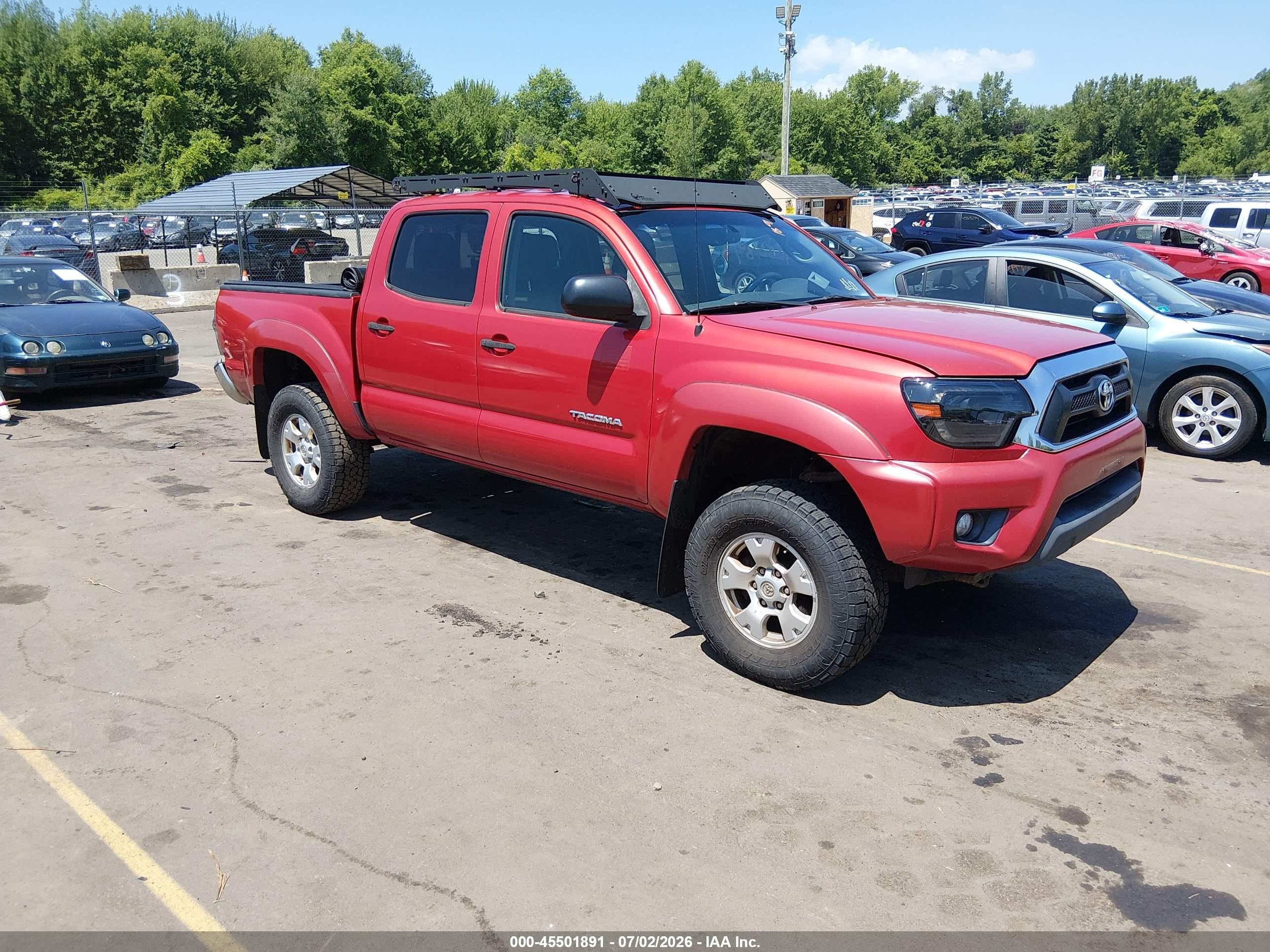 2013 Toyota Tacoma Base V6 Red vin: 3TMLU4EN8DM126459