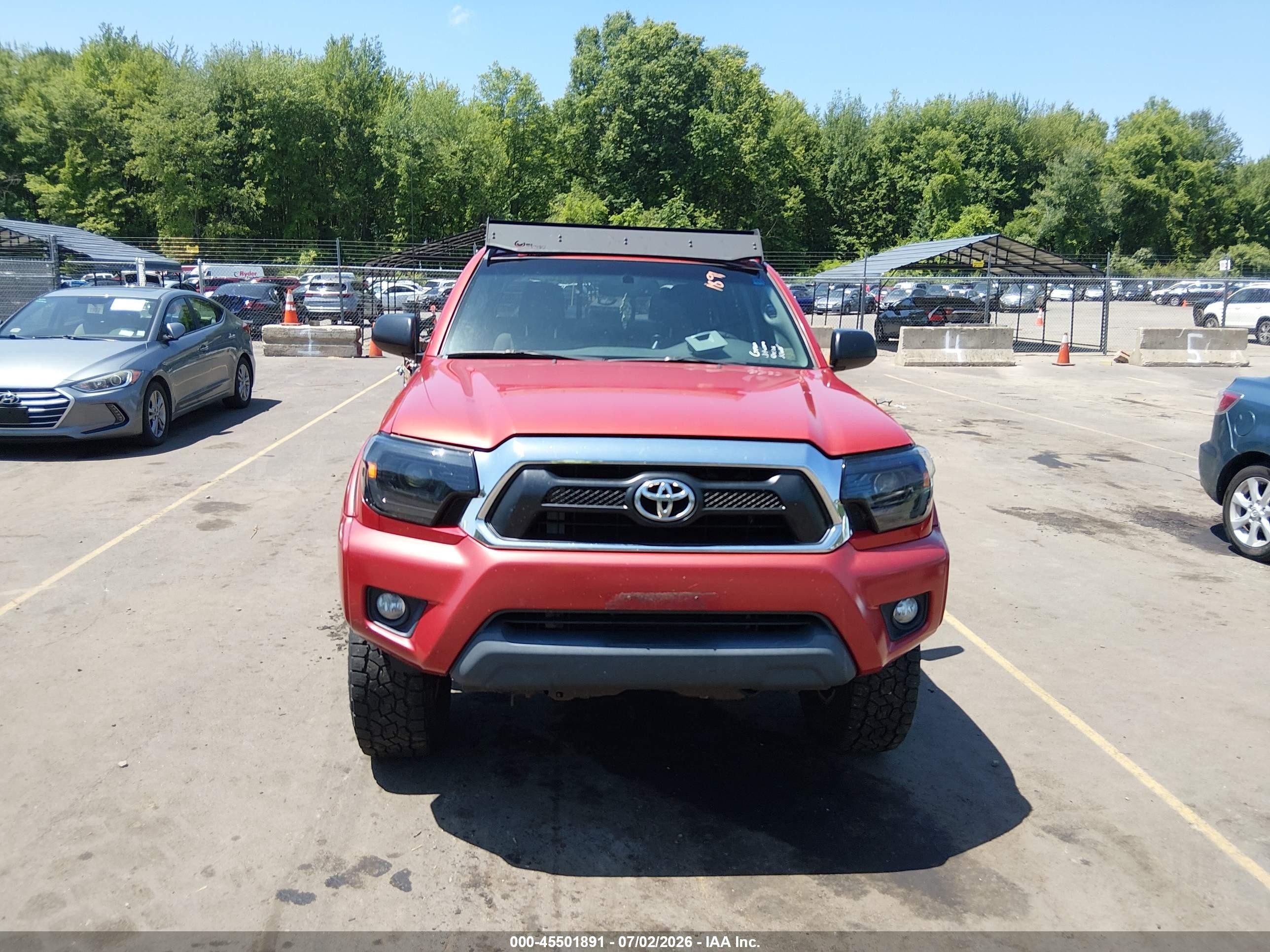 2013 Toyota Tacoma Base V6 Red vin: 3TMLU4EN8DM126459