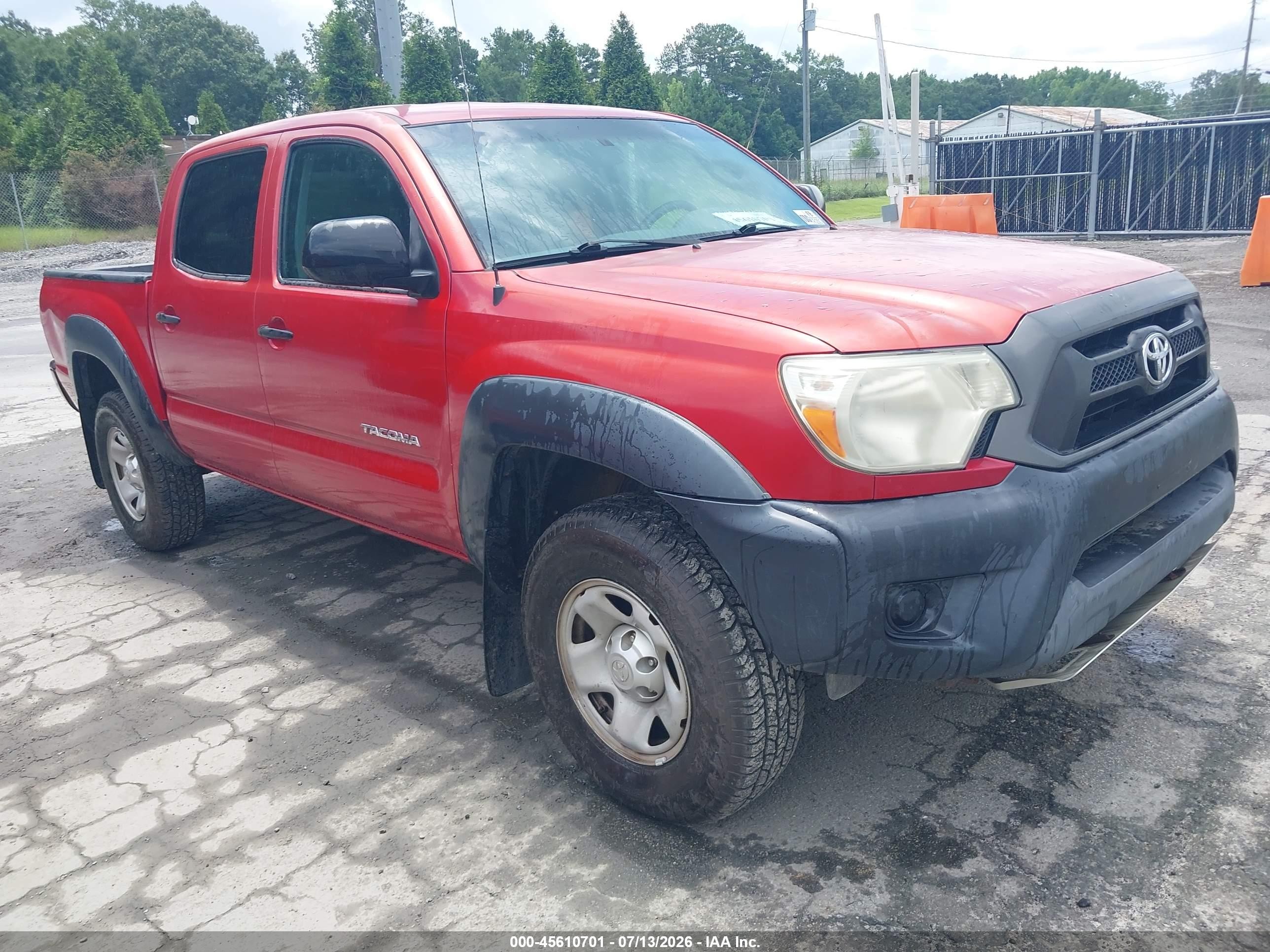 2014 Toyota Tacoma Base V6 Red vin: 3TMLU4EN8EM161889