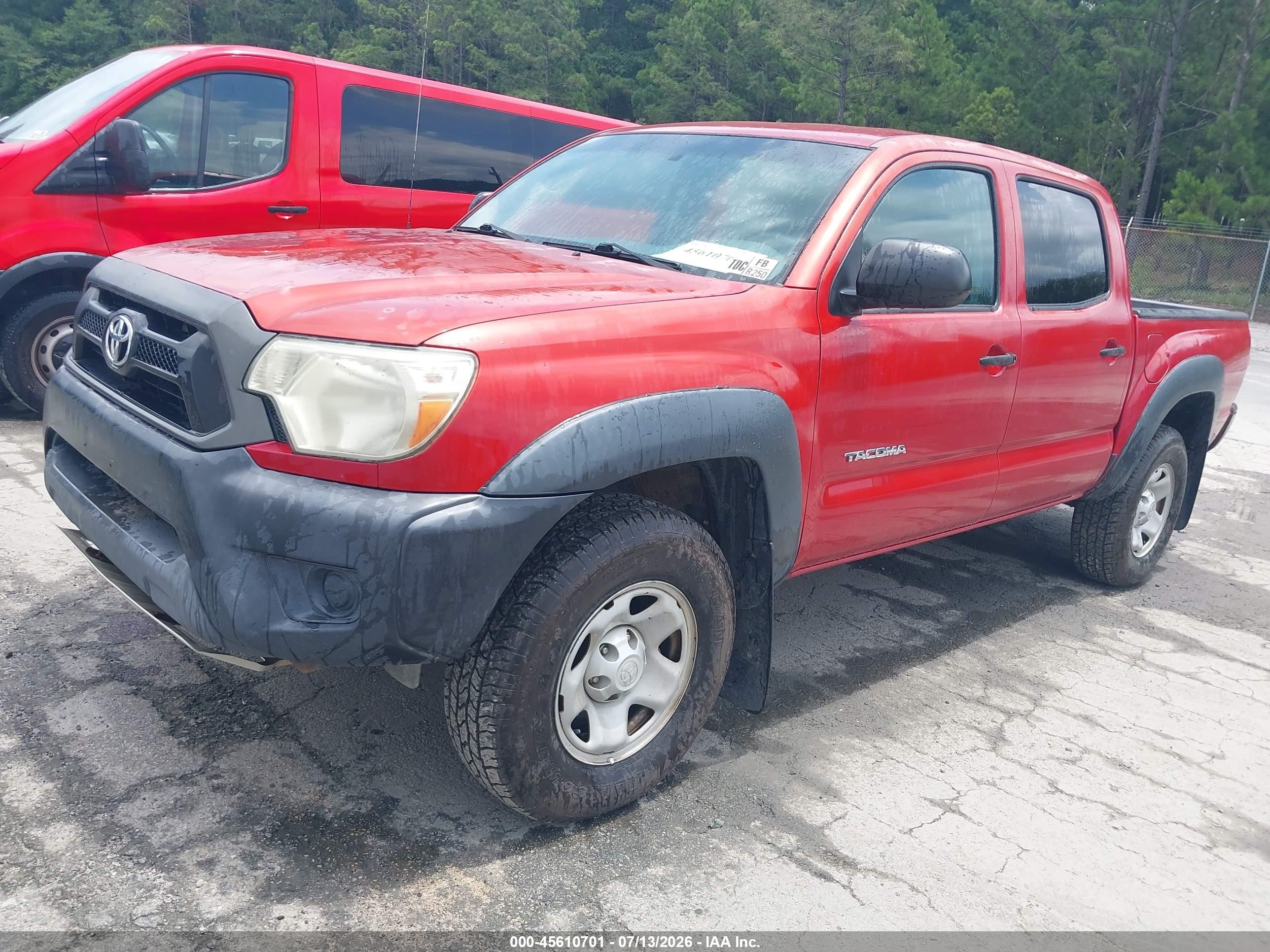 2014 Toyota Tacoma Base V6 Red vin: 3TMLU4EN8EM161889