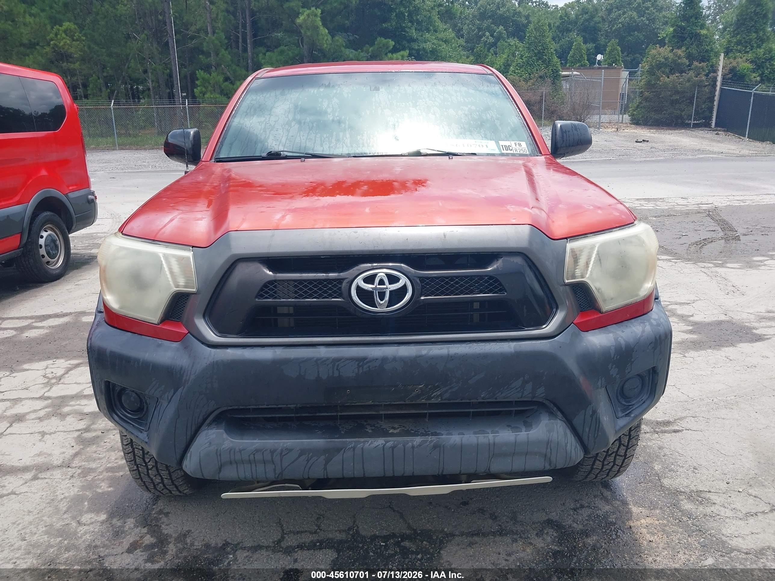 2014 Toyota Tacoma Base V6 Red vin: 3TMLU4EN8EM161889