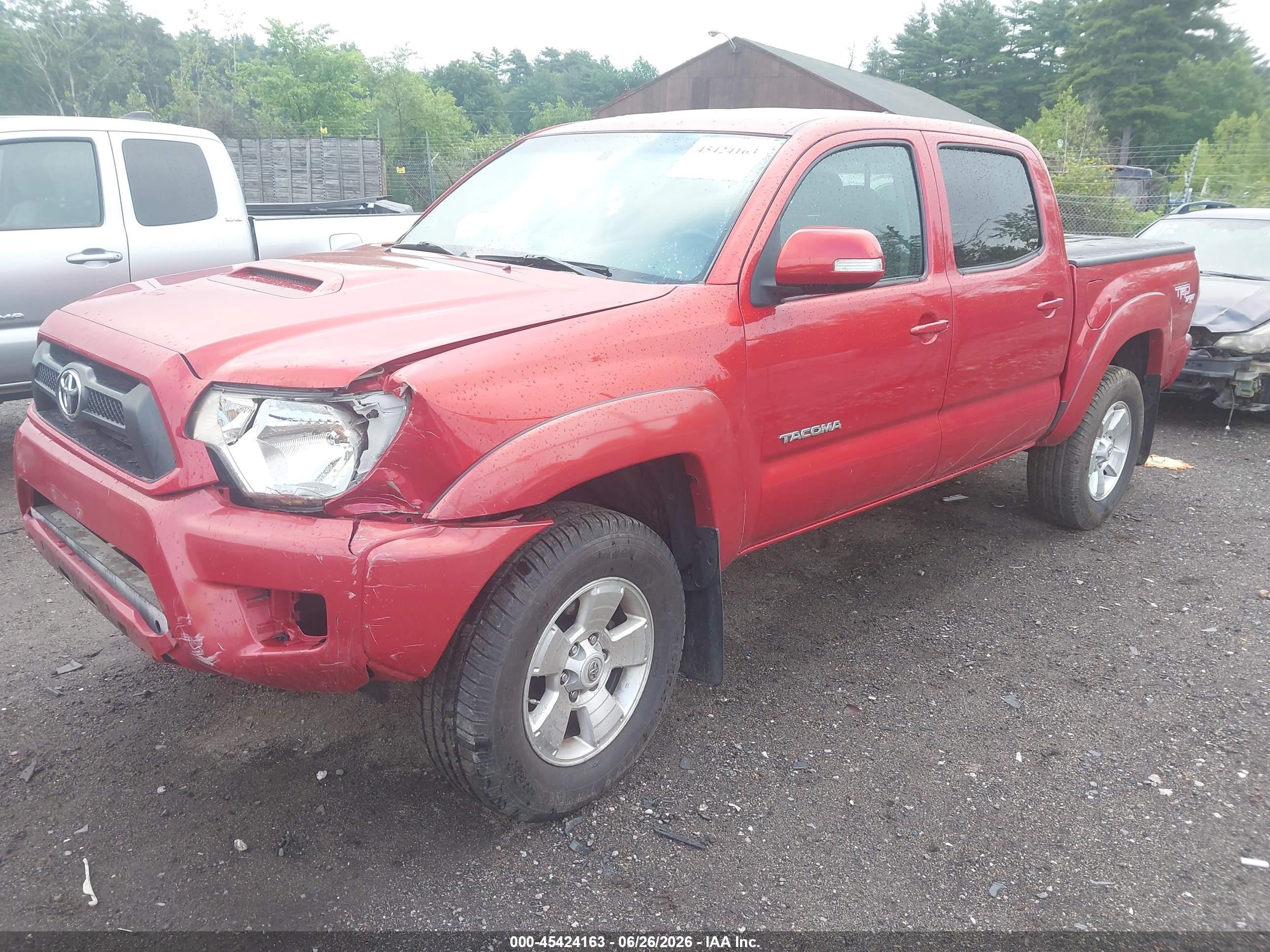 2012 Toyota Tacoma Base V6 Red vin: 3TMLU4EN9CM089176