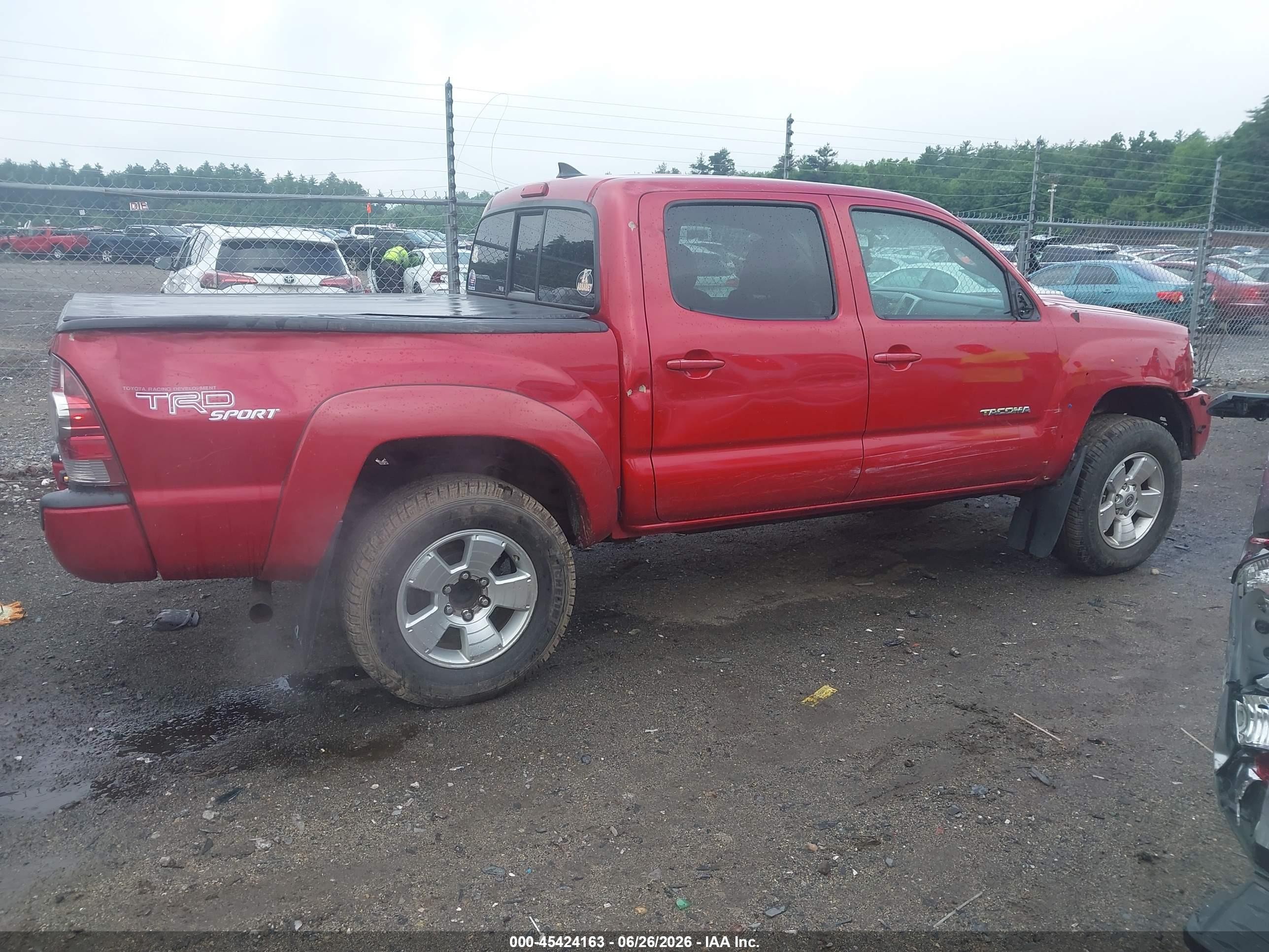 2012 Toyota Tacoma Base V6 Red vin: 3TMLU4EN9CM089176