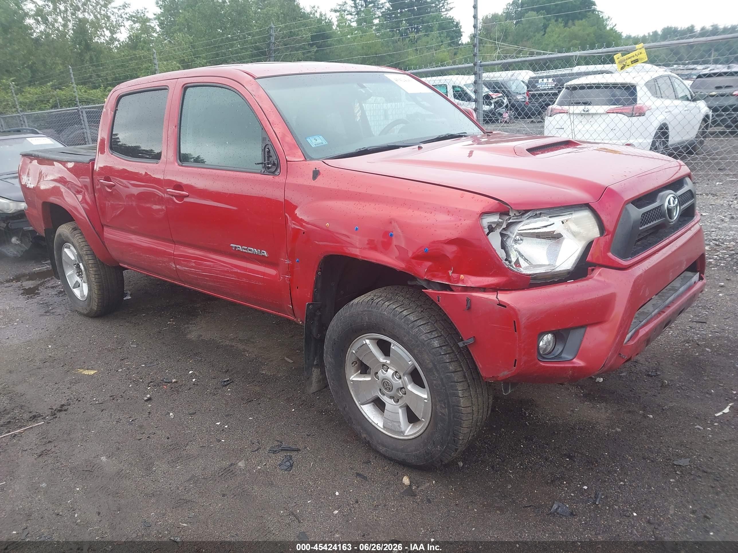 2012 Toyota Tacoma Base V6 Red vin: 3TMLU4EN9CM089176