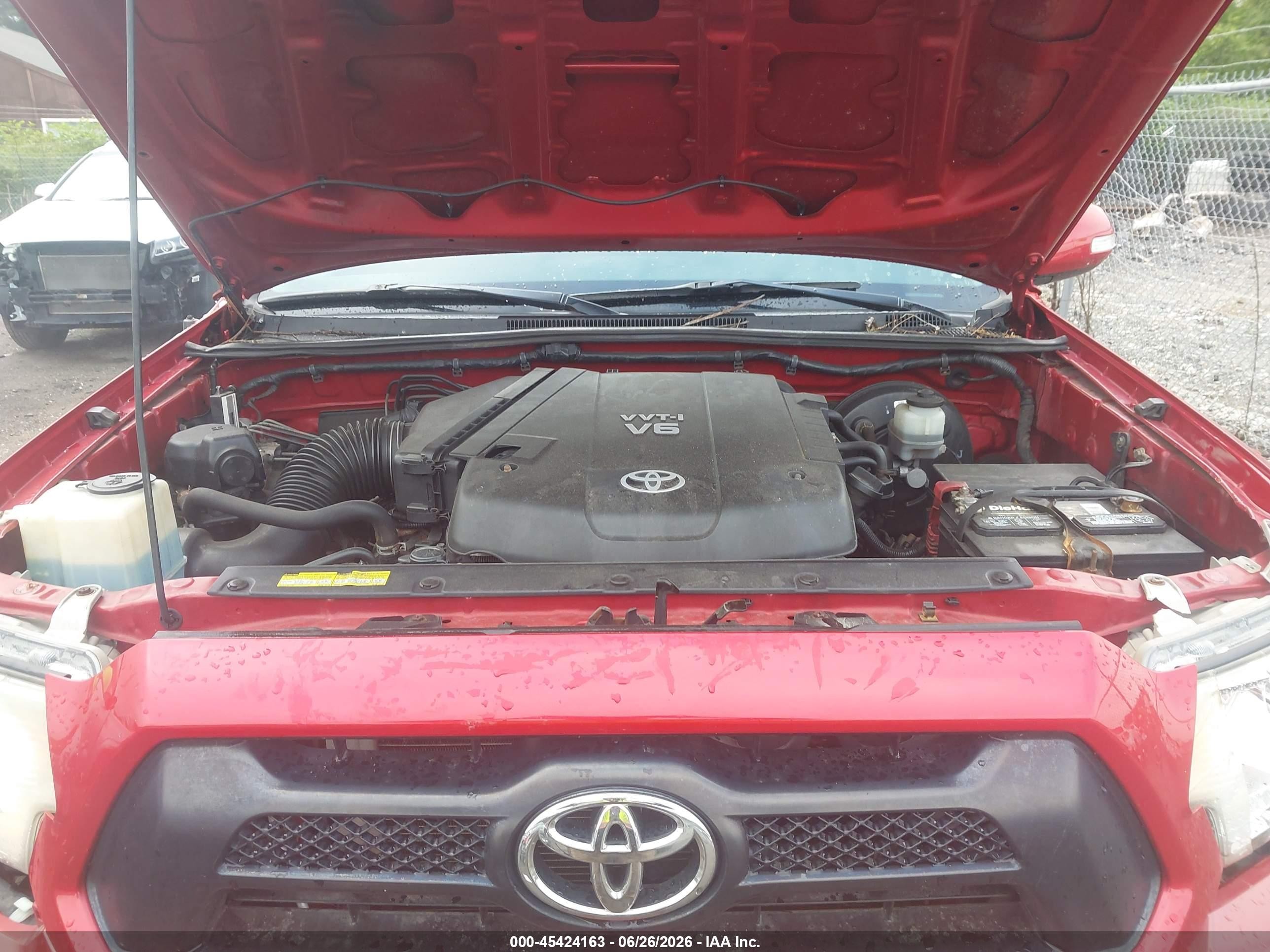 2012 Toyota Tacoma Base V6 Red vin: 3TMLU4EN9CM089176