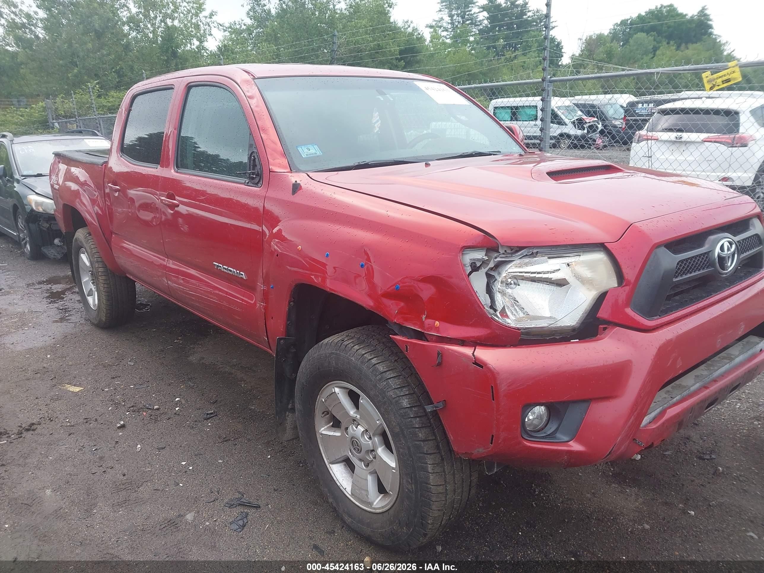 2012 Toyota Tacoma Base V6 Red vin: 3TMLU4EN9CM089176