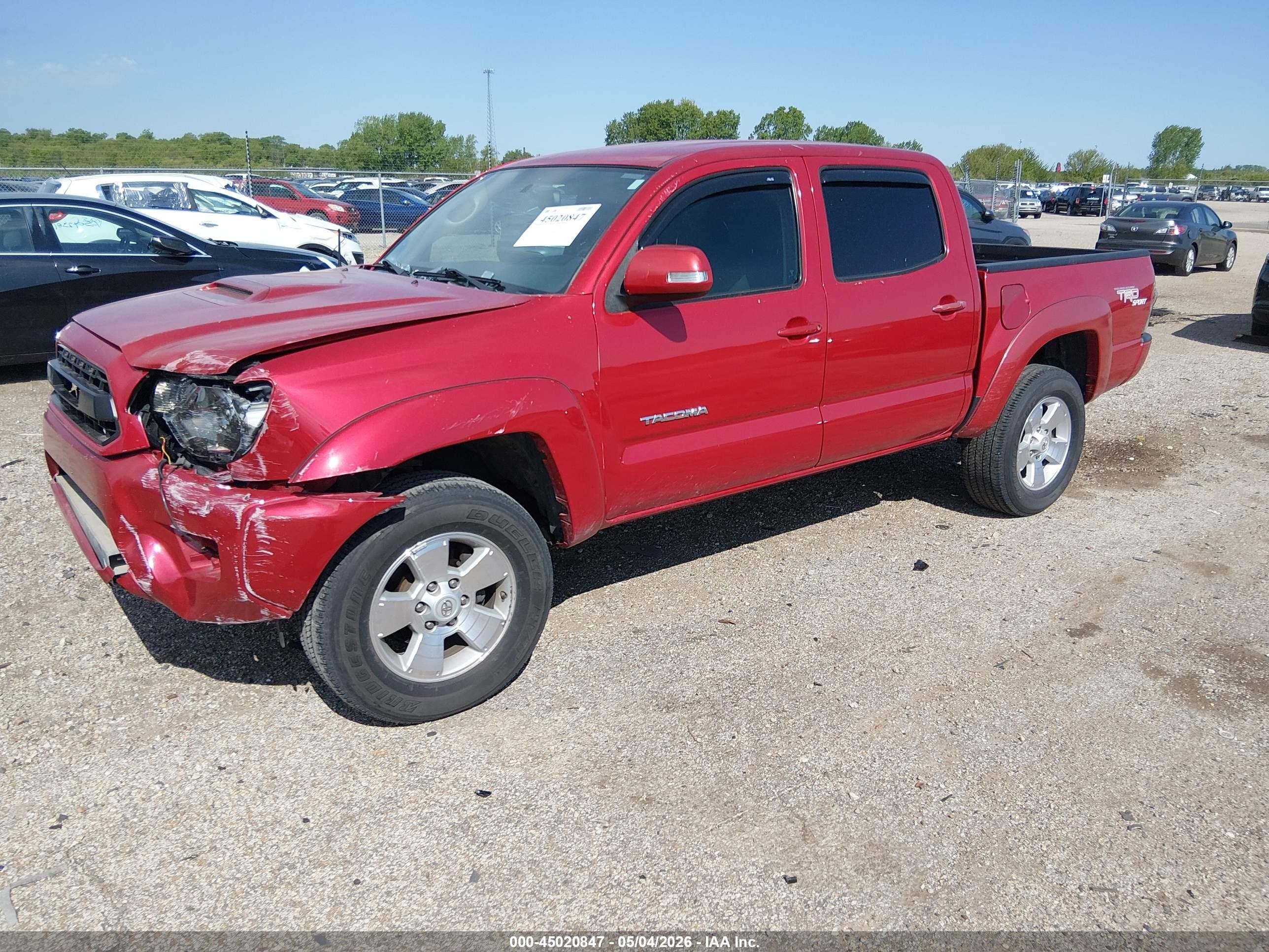 2013 Toyota Tacoma Base V6 Red vin: 3TMLU4EN9DM109587