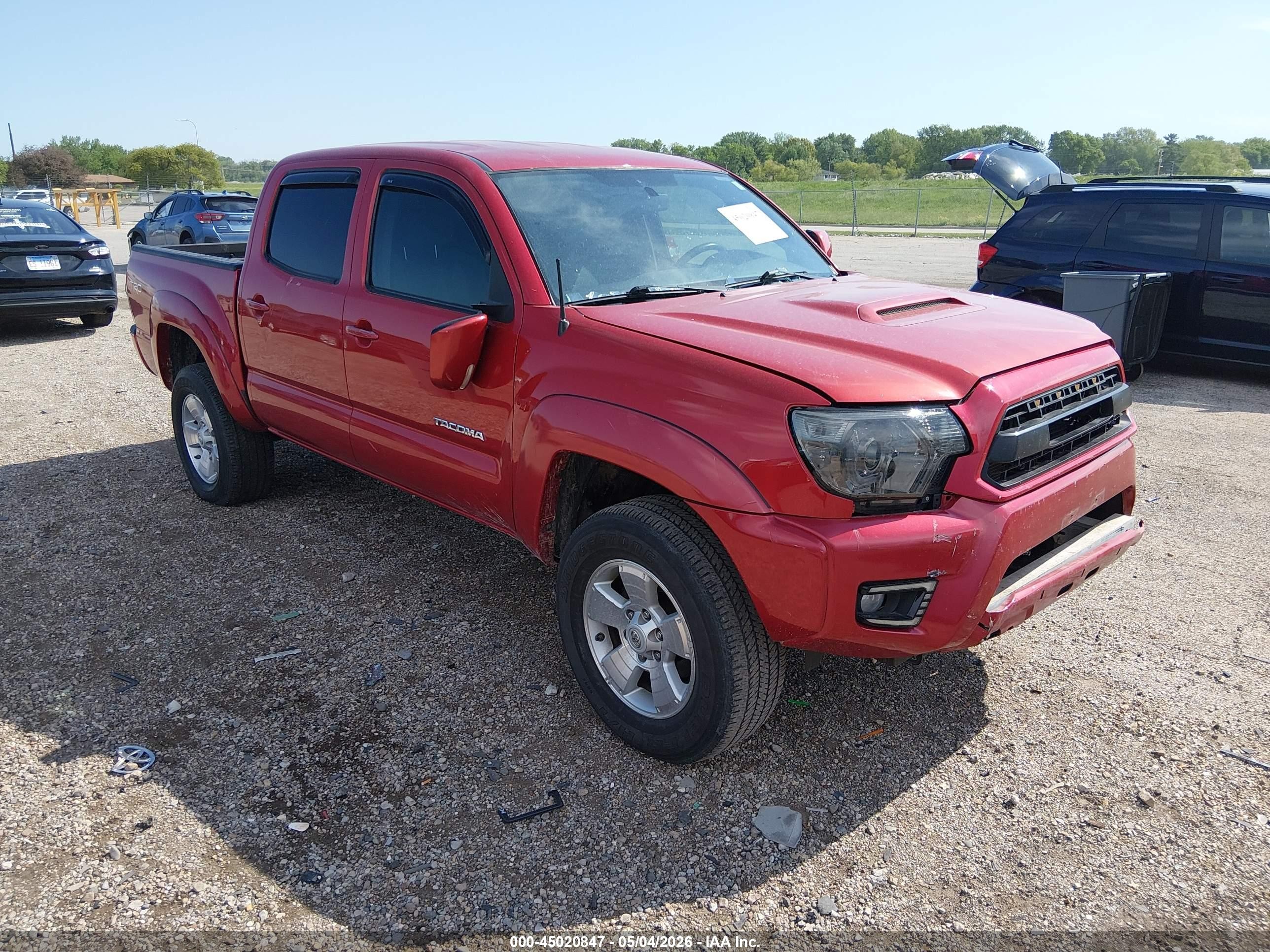2013 Toyota Tacoma Base V6 Red vin: 3TMLU4EN9DM109587