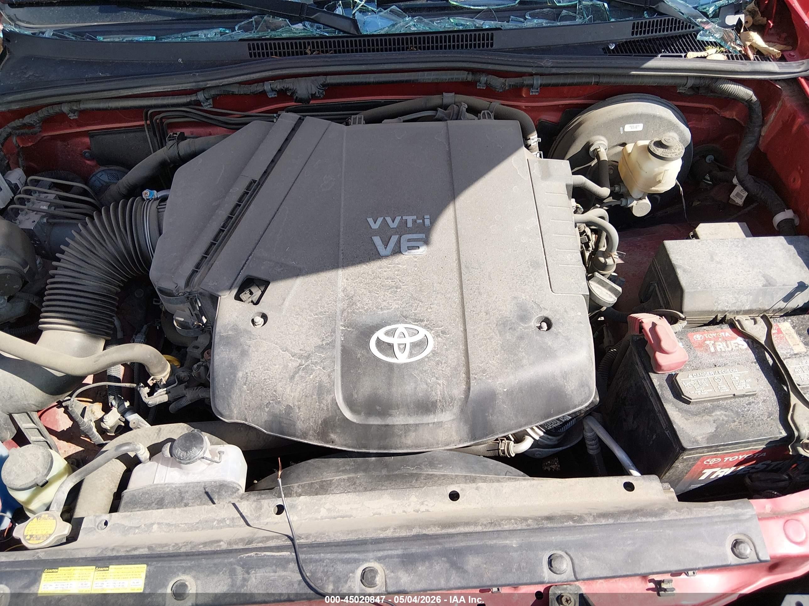2013 Toyota Tacoma Base V6 Red vin: 3TMLU4EN9DM109587