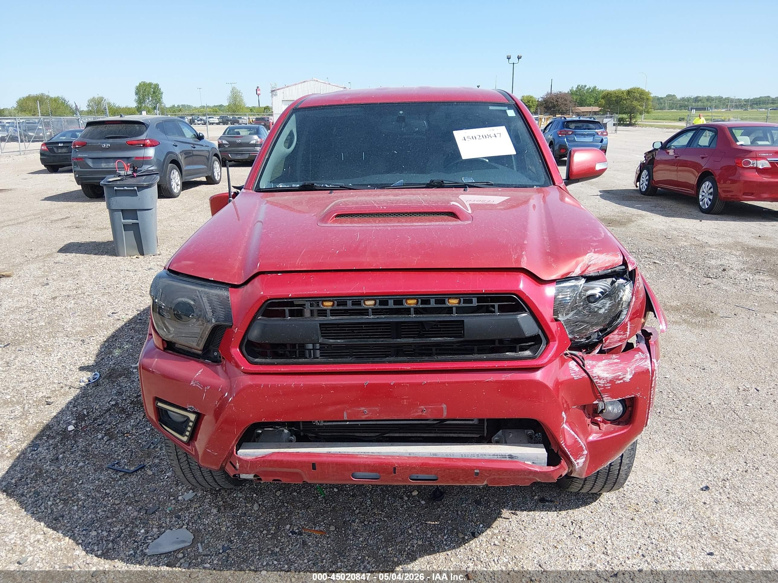 2013 Toyota Tacoma Base V6 Red vin: 3TMLU4EN9DM109587