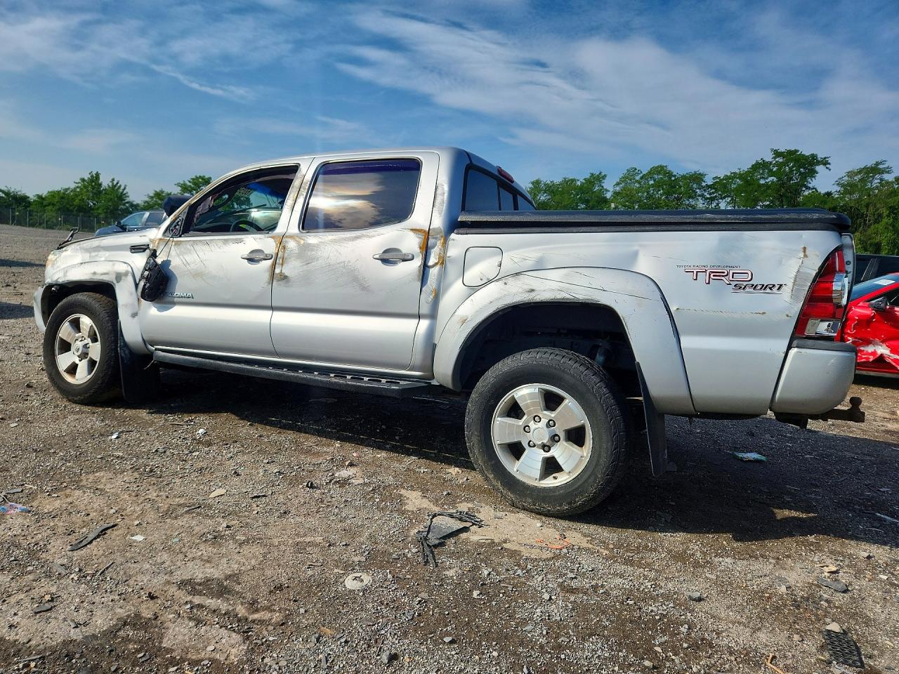 2013 Toyota Tacoma Double Cab Silver vin: 3TMLU4EN9DM131704