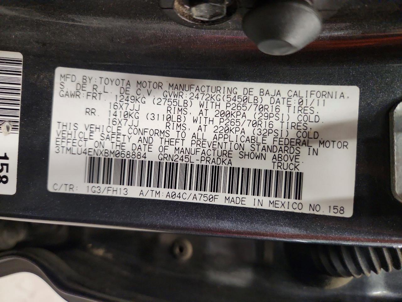 2011 Toyota Tacoma V6 Gray vin: 3TMLU4ENXBM068884