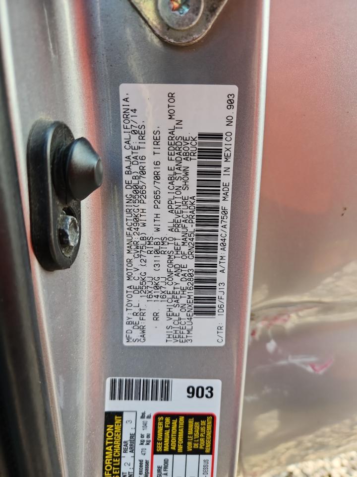 2014 Toyota Tacoma Double Cab Silver vin: 3TMLU4ENXEM162803